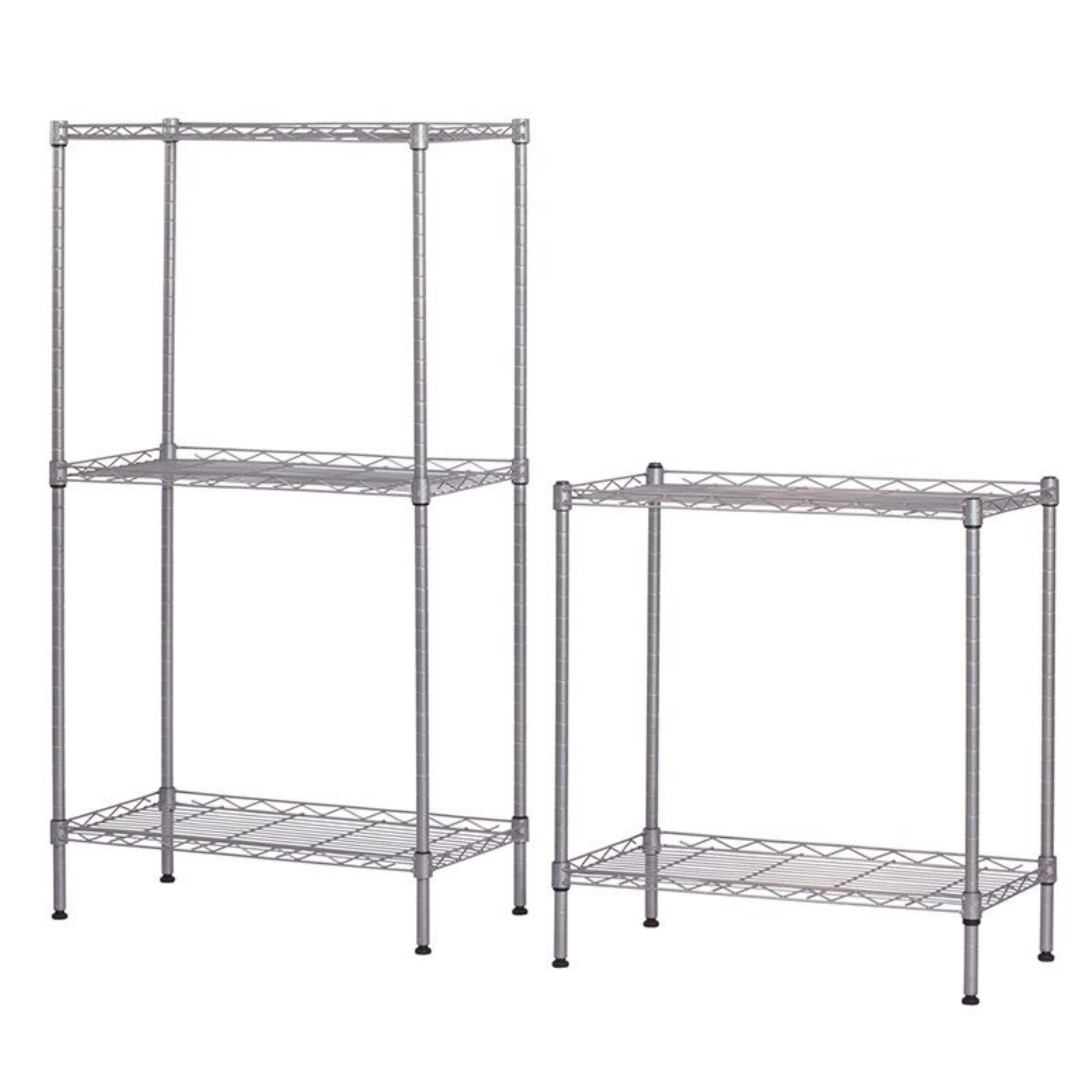 Flynama Changeable Assembly Carbon Steel Storage Rack 59.06 in H x 21.25 in W x 11.42 in D Silver Finish