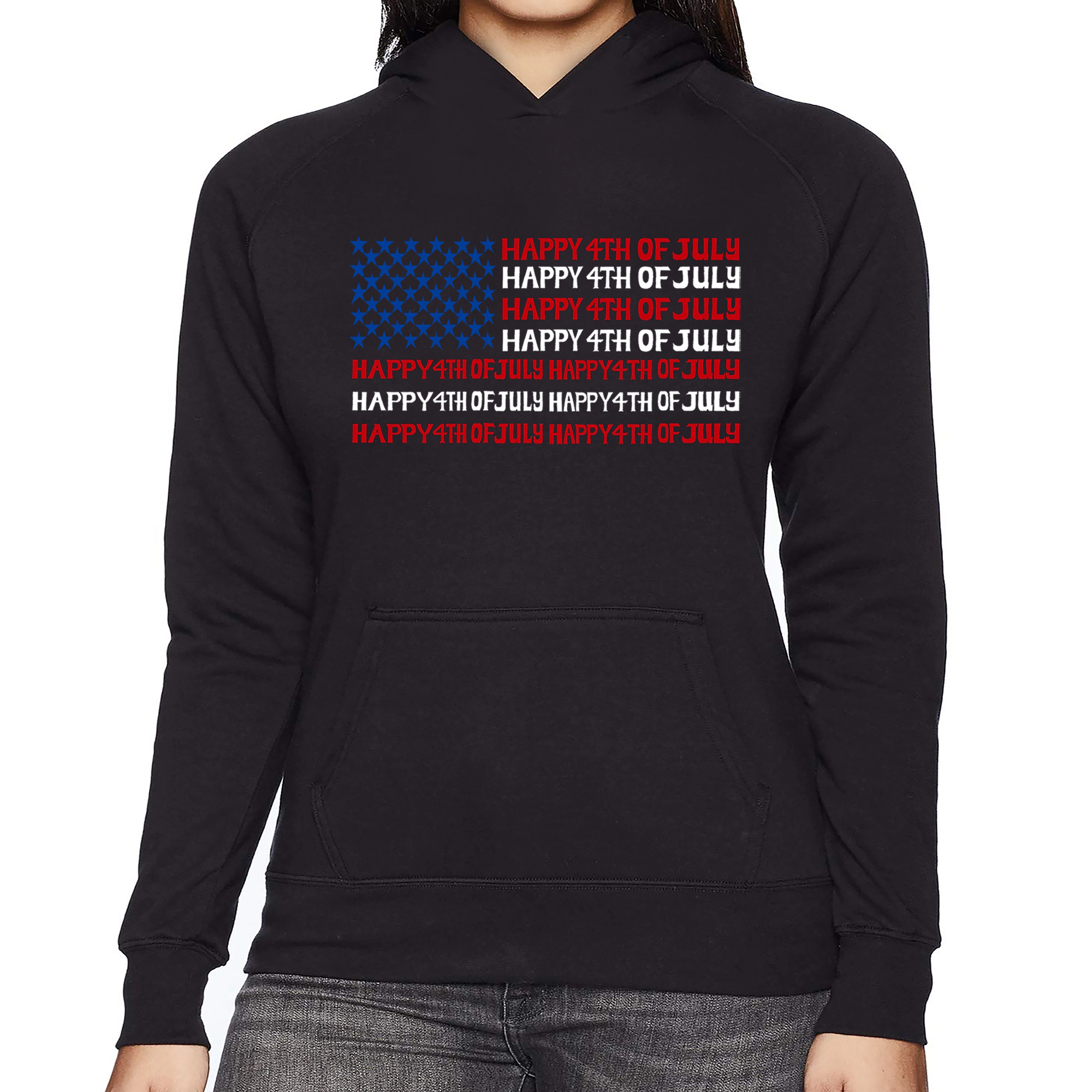 LA Pop Art Happy 4th of July - Women's Word Hooded Sweatshirt