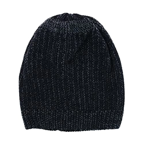 CTM Men's Ribbed Knit Mixed Wool Beanie