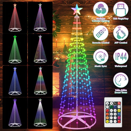 GBruno LED Smart Christmas Cone Tree With App Control