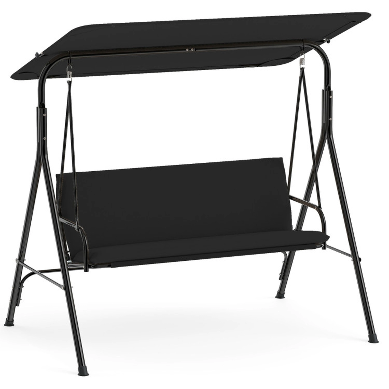 SUGIFT Adjustable Canopy and Removable Cushion 3-Seat Patio Swing Chair