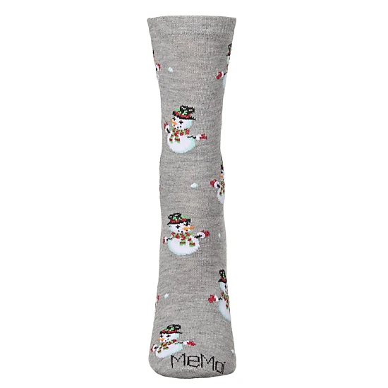 MeMoi Women's Let it Snowman Holiday Crew Socks