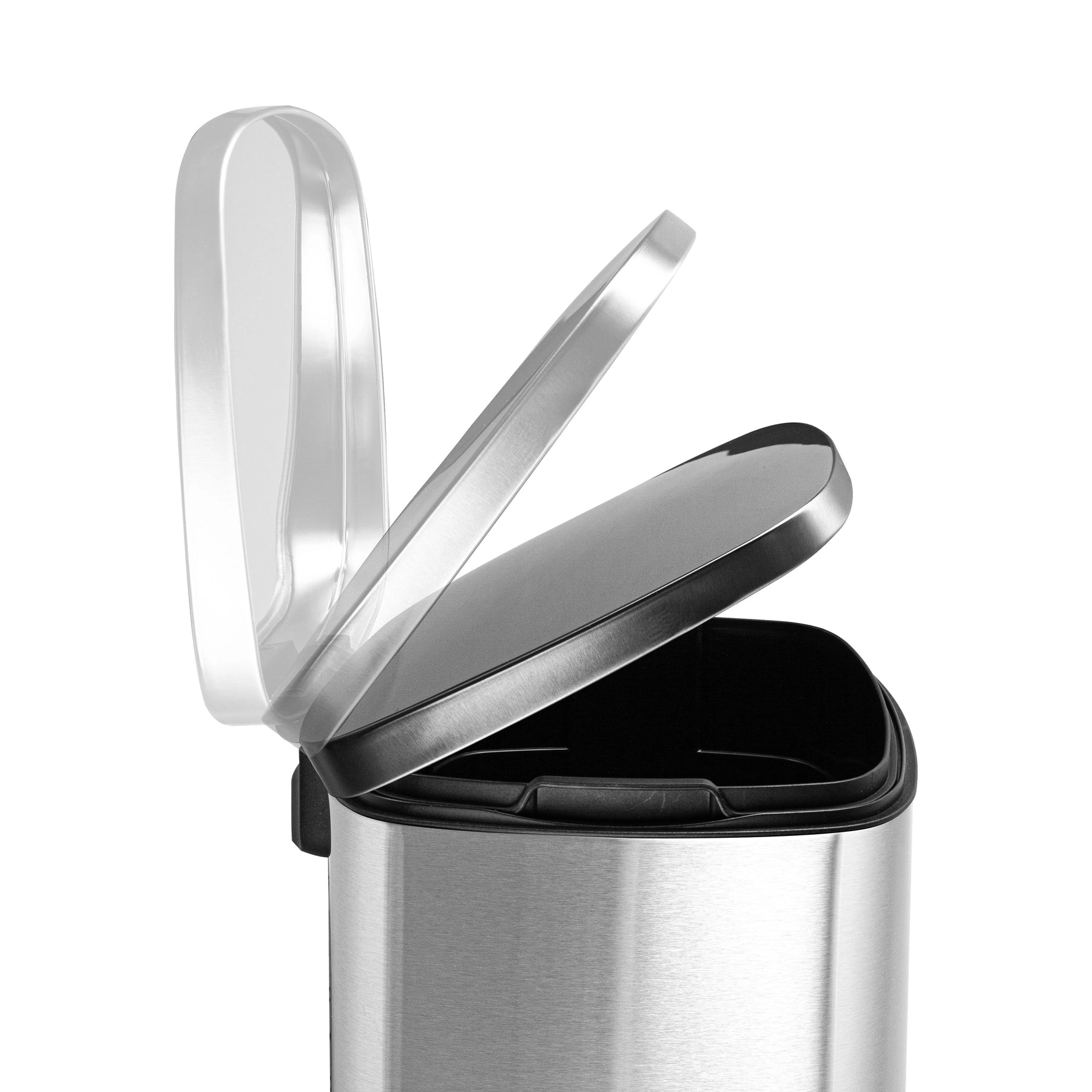 Ninestars Rectangular 13.2-Gallon Stainless Steel Step-On Trash Can