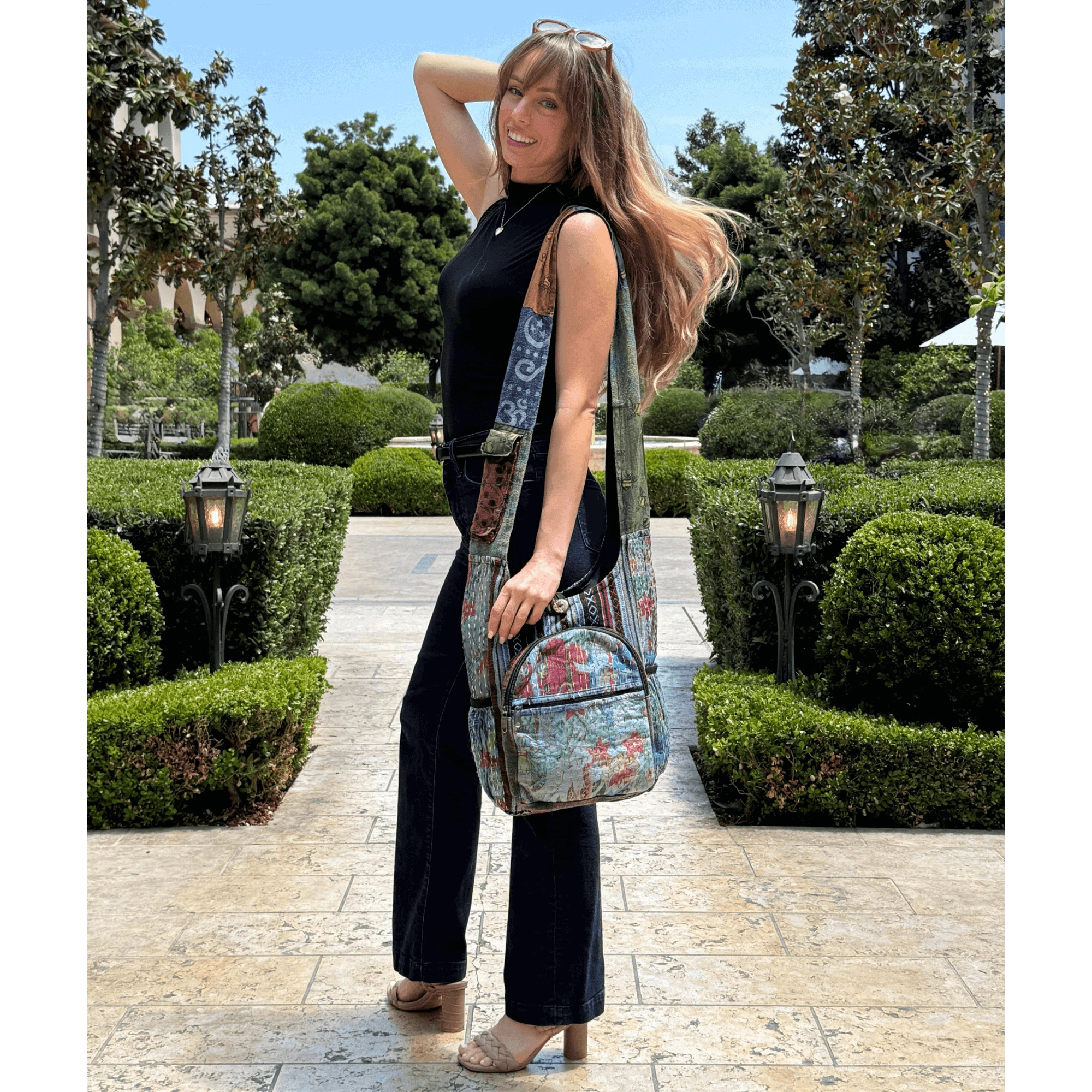 Kathmandu Collection Womens Patchwork Hobo Bag