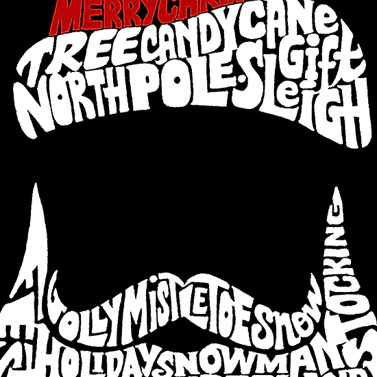 LA Pop Art Santa Claus - Men's Word Art Hooded Sweatshirt