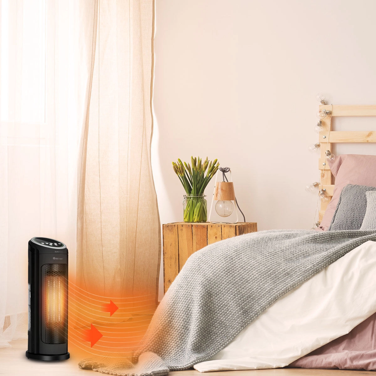 LJG 1500 W LED Portable Oscillating PTC Ceramic Space Heater