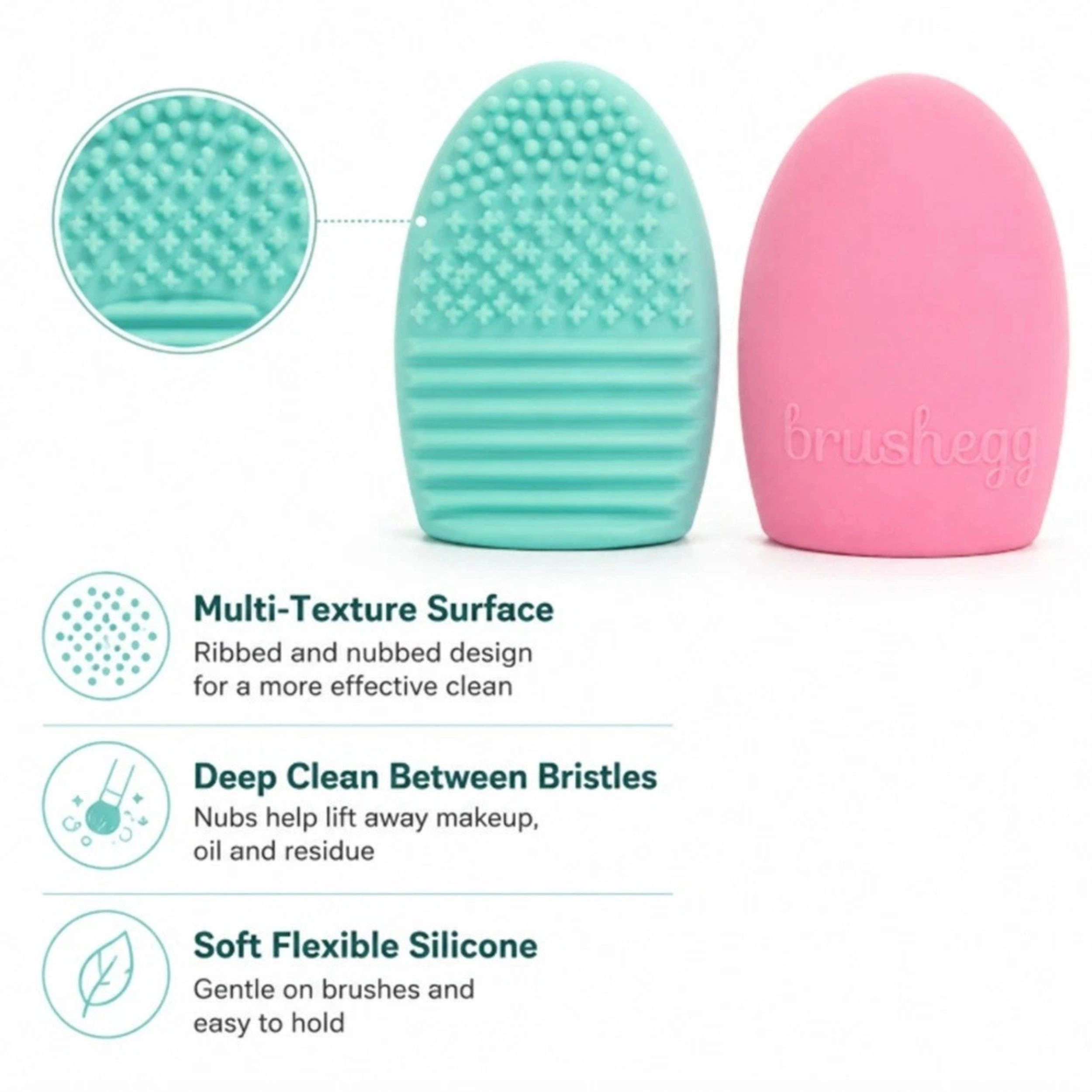 Home Collection Pack of 2 Silicone Makeup Brush Cleaning Pads Textured Scrubber Mats
