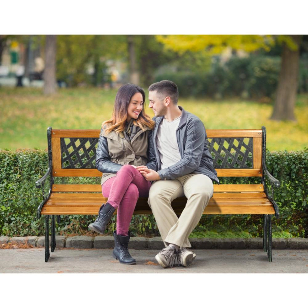 Hivvago Outdoor Cast Iron Patio Bench