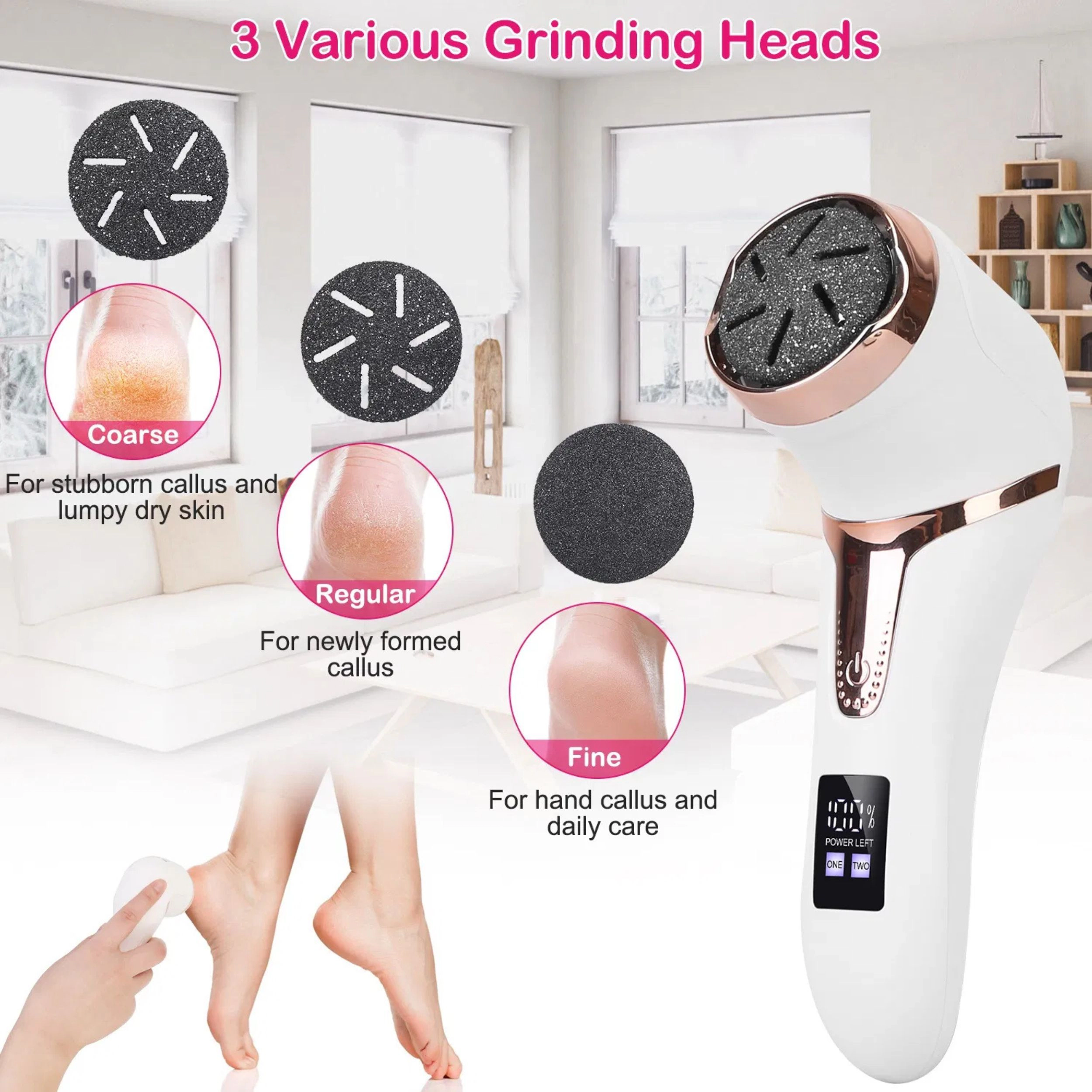 SS Design 17 Piece Electric Foot Callus Remover Rechargeable Pedicure Kit