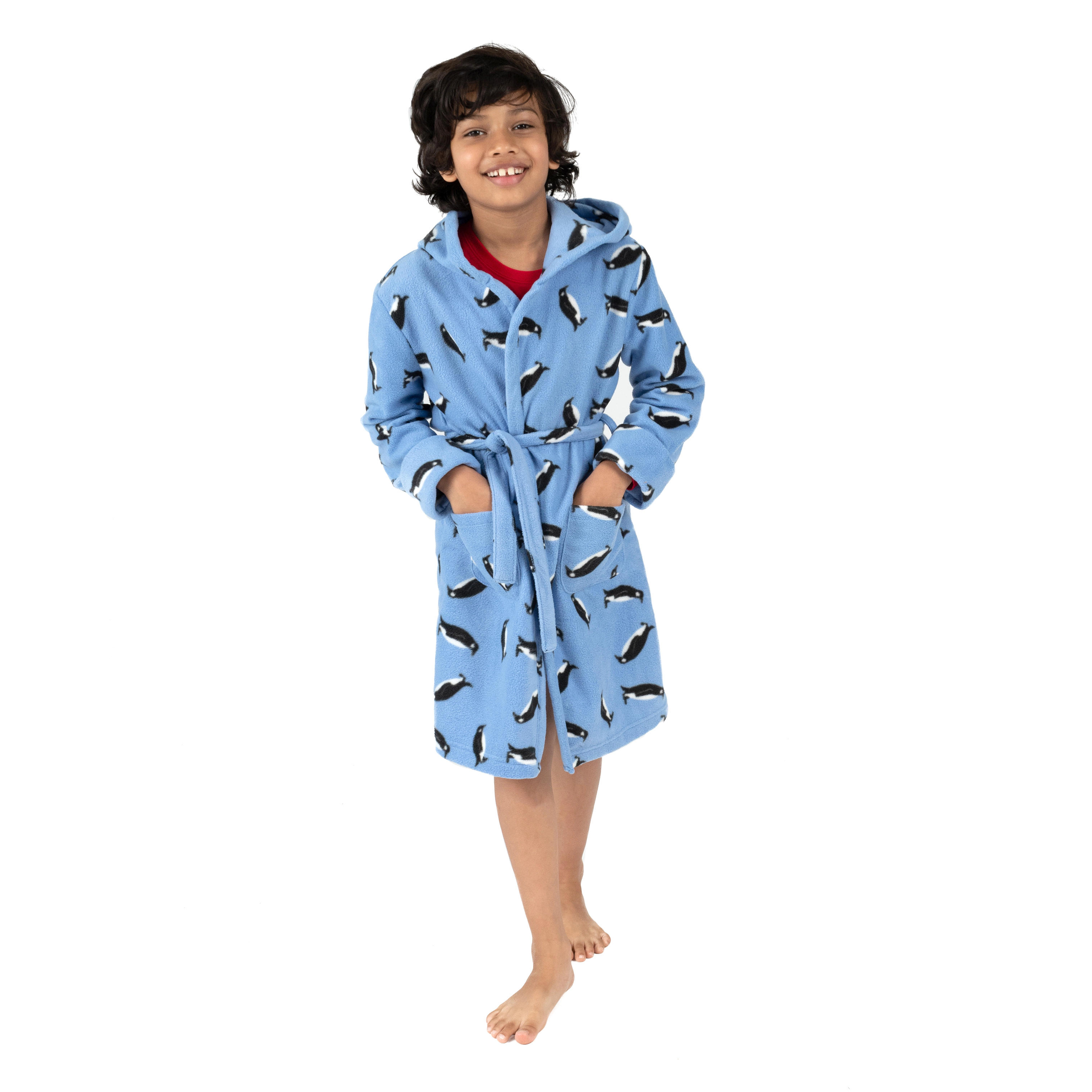 Leveret Kids Holiday Hooded Fleece Robe