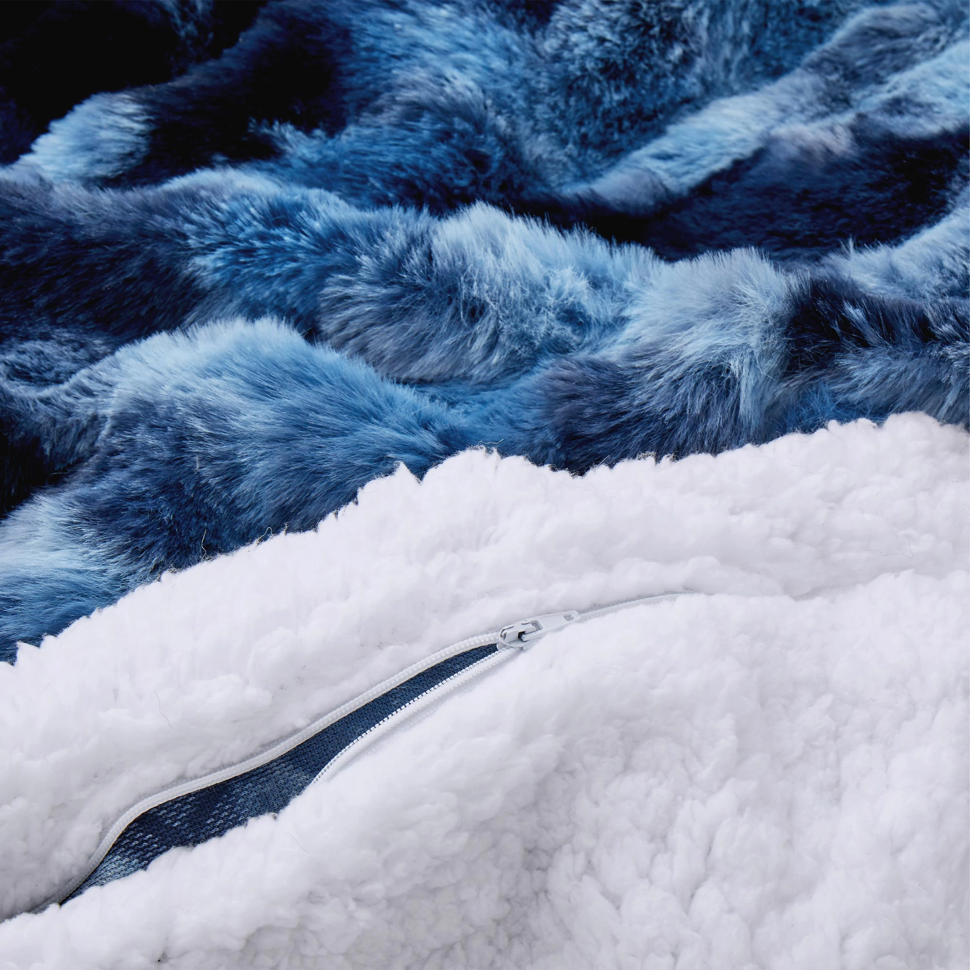 Unikome Dual-Side Fluffy Faux Rabbit Fur Comforter Set, Plush Fuzzy Bedding Set