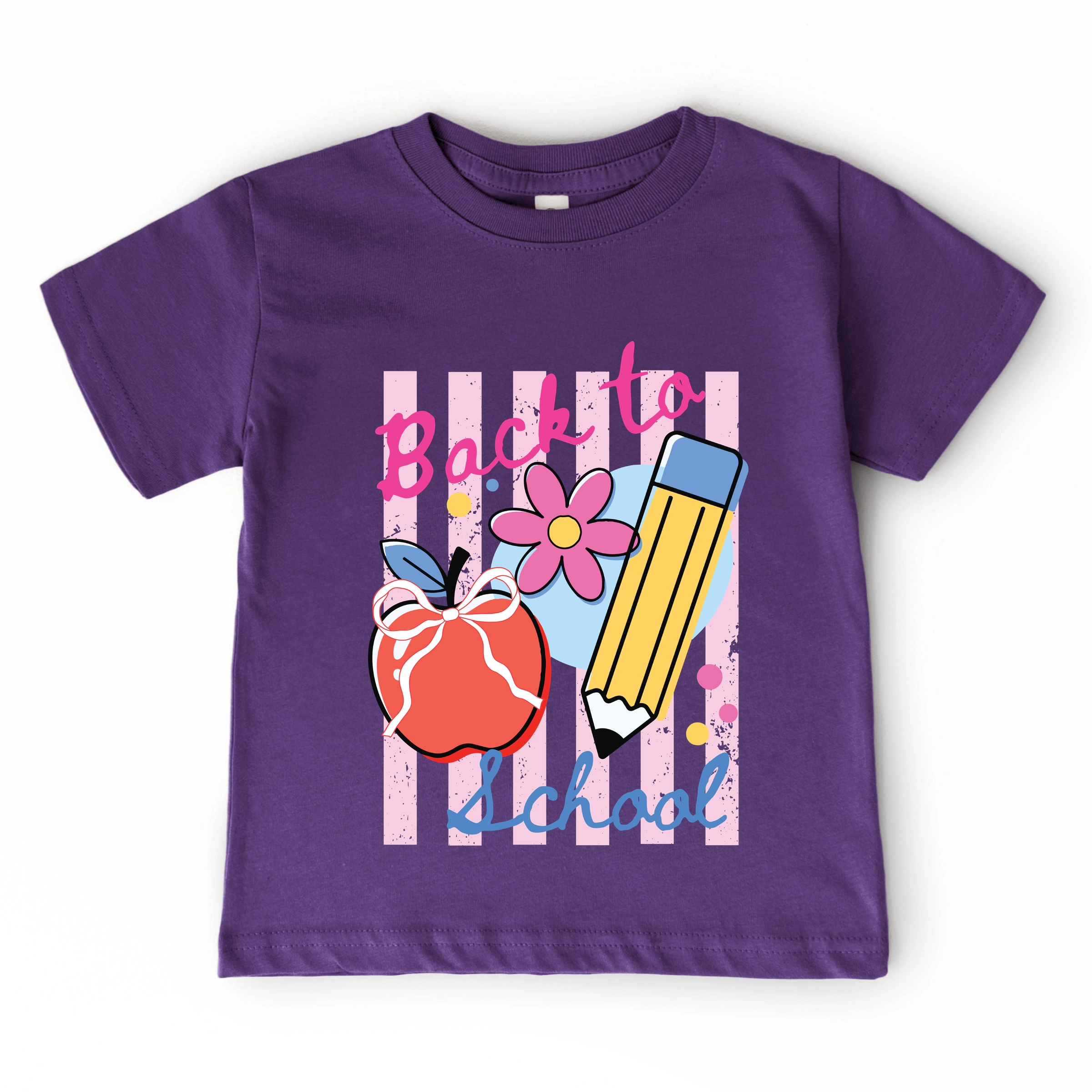 The Juniper Shop - Back To School Stripes Toddler Short Sleeve Graphic T-Shirt