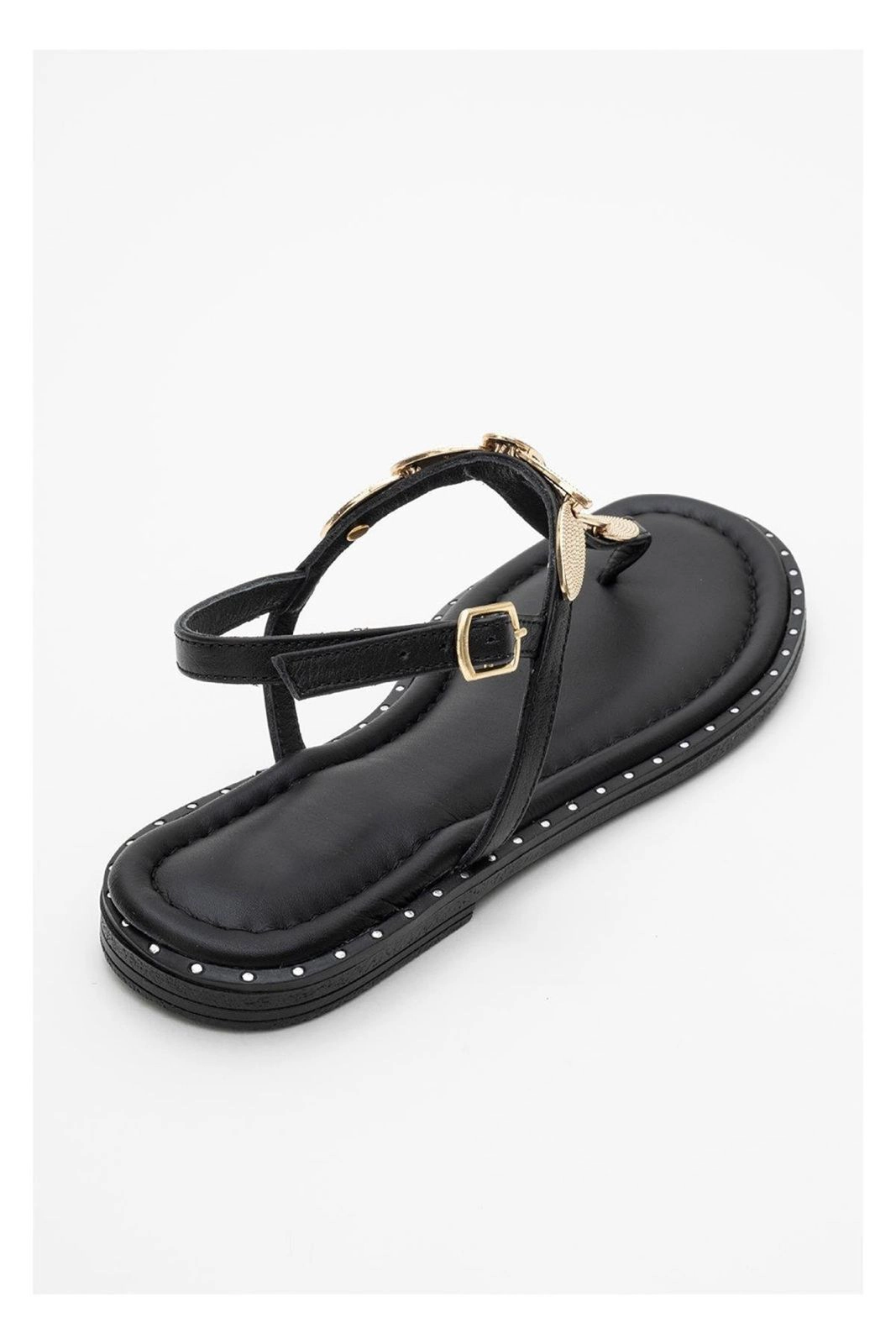 Forever & Always Womens Marea Leather Flat Sandals