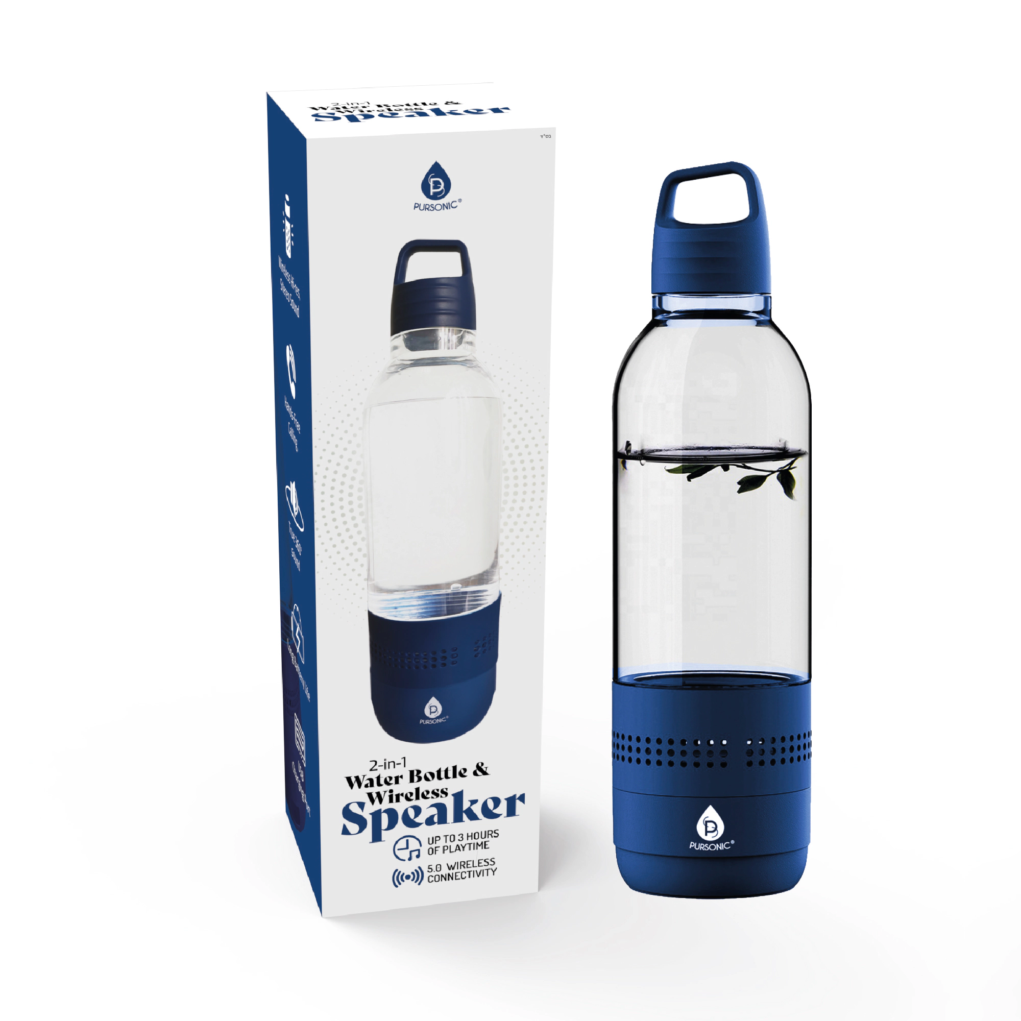 Pursonic Unisex 2-in-1 Water Bottle with Built-In Wireless Speaker