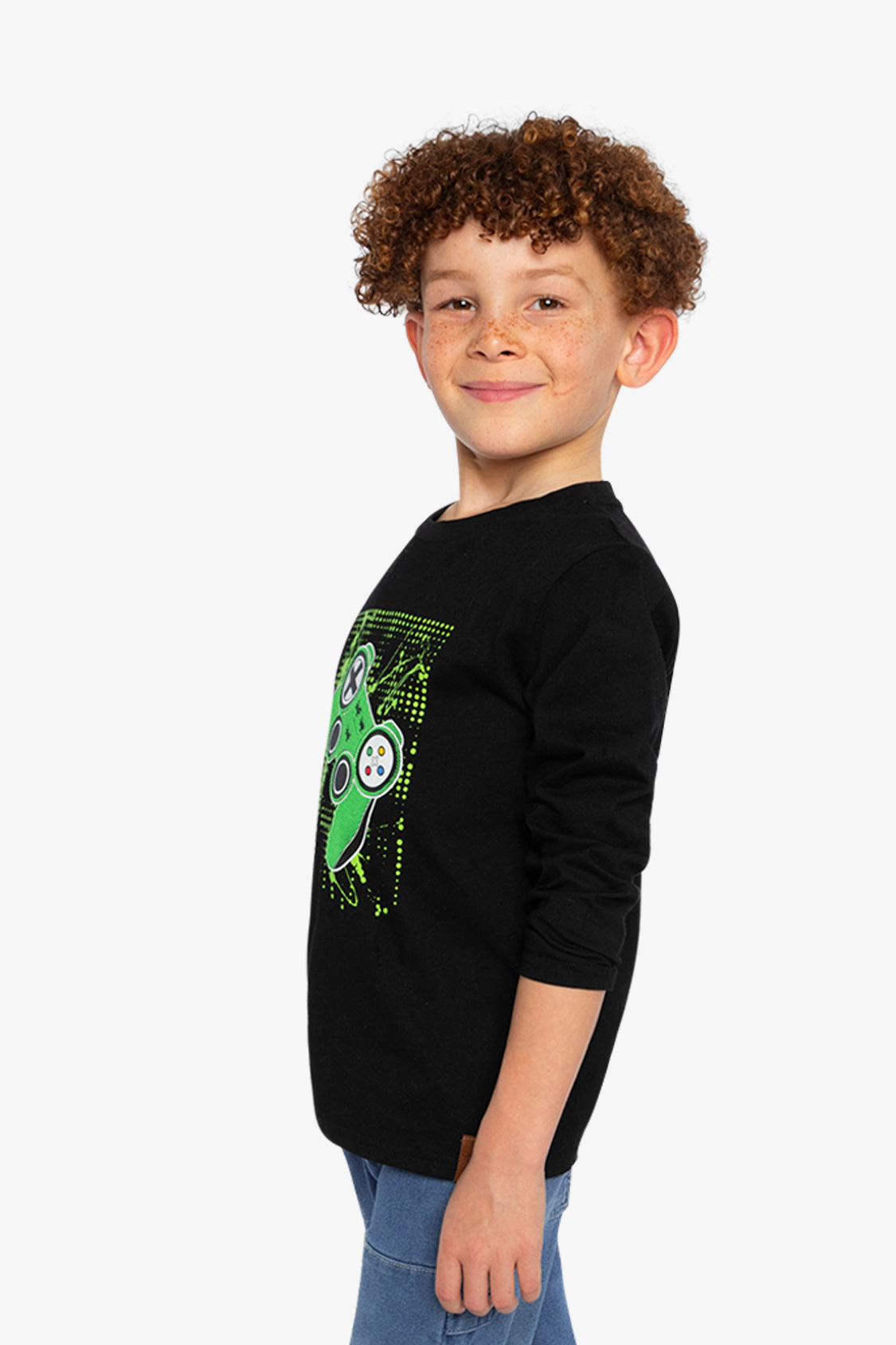 Deux par Boys Long Sleeve T-Shirt with Controller Graphic