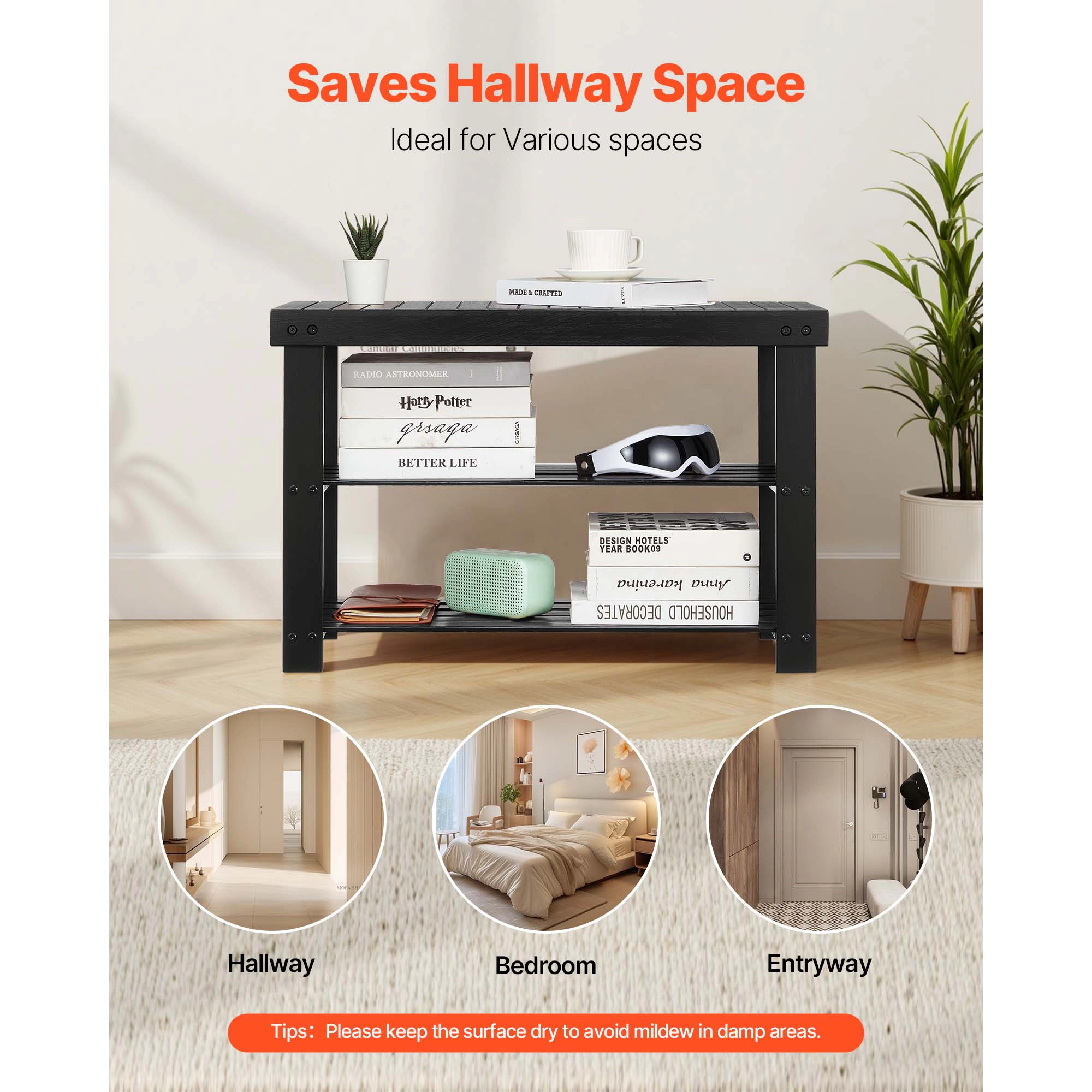 HONGGE Shoe Storage Bench for Hallway Entryway Bedroom