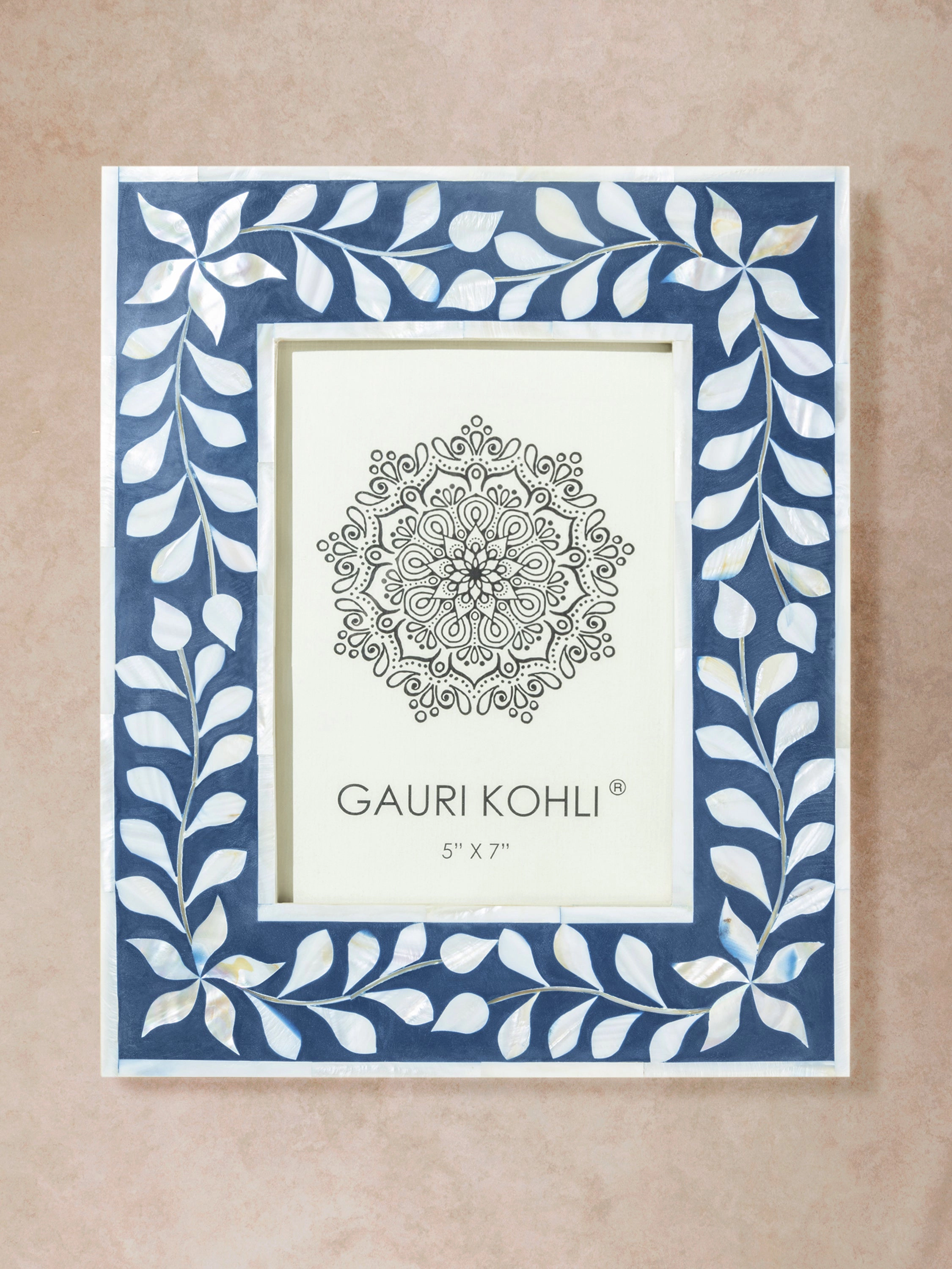 GAURI KOHLI Jodhpur Mother of Pearl Picture Frame, Grey