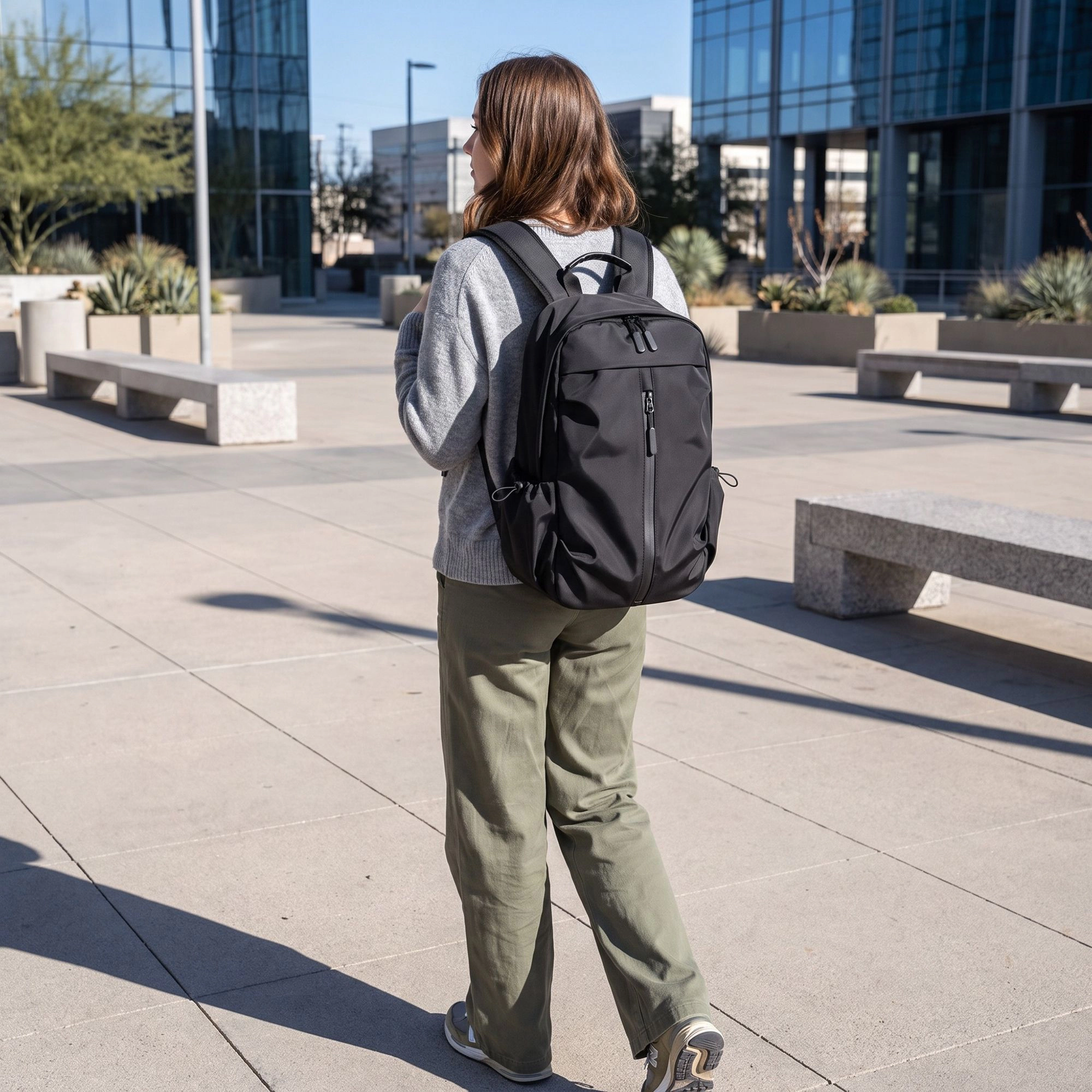 Alilang Women's Multi-Pocket Commuter Travel Backpack with Padded Straps and Side Pockets