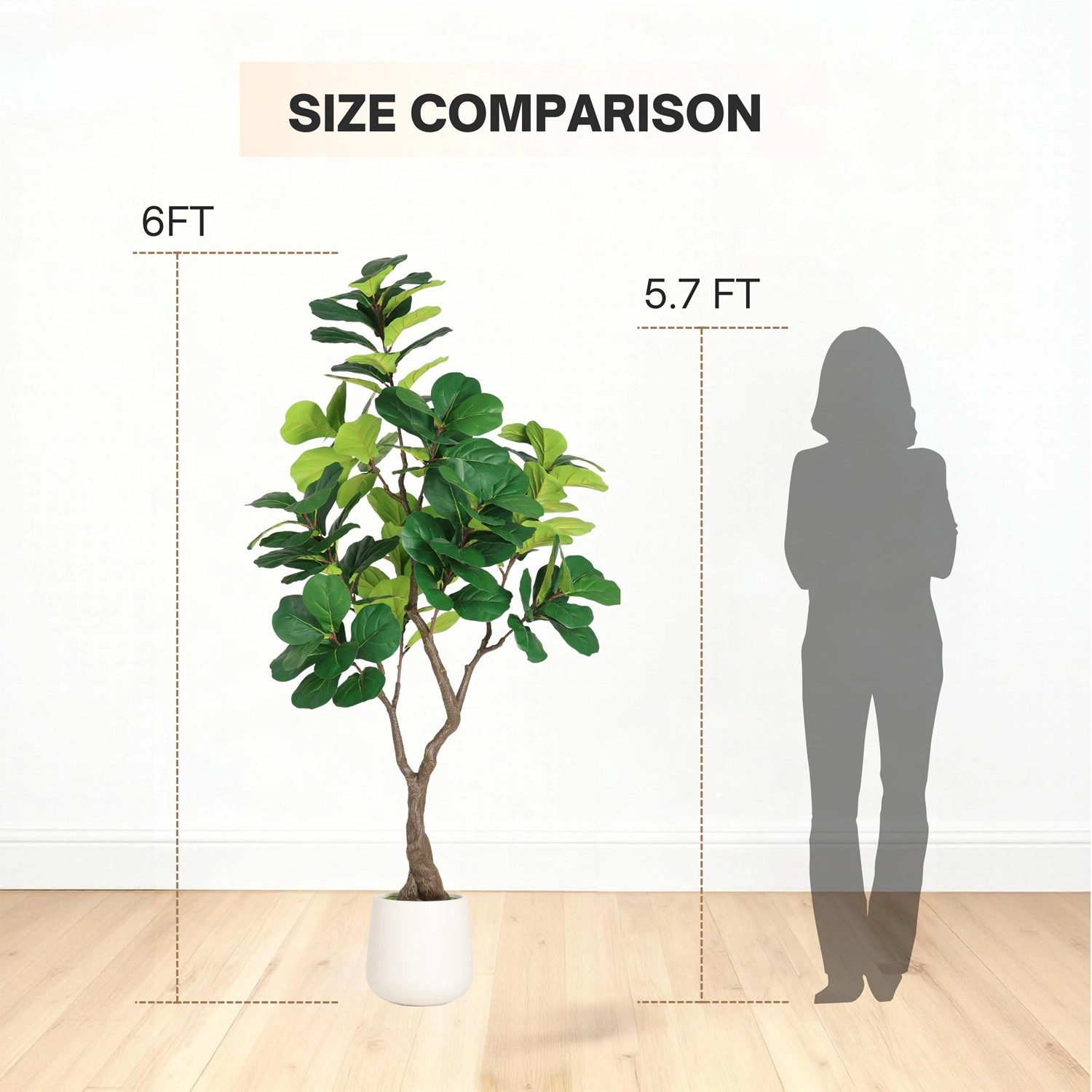GBruno 6FT Artificial Fiddle Leaf Fig Tree