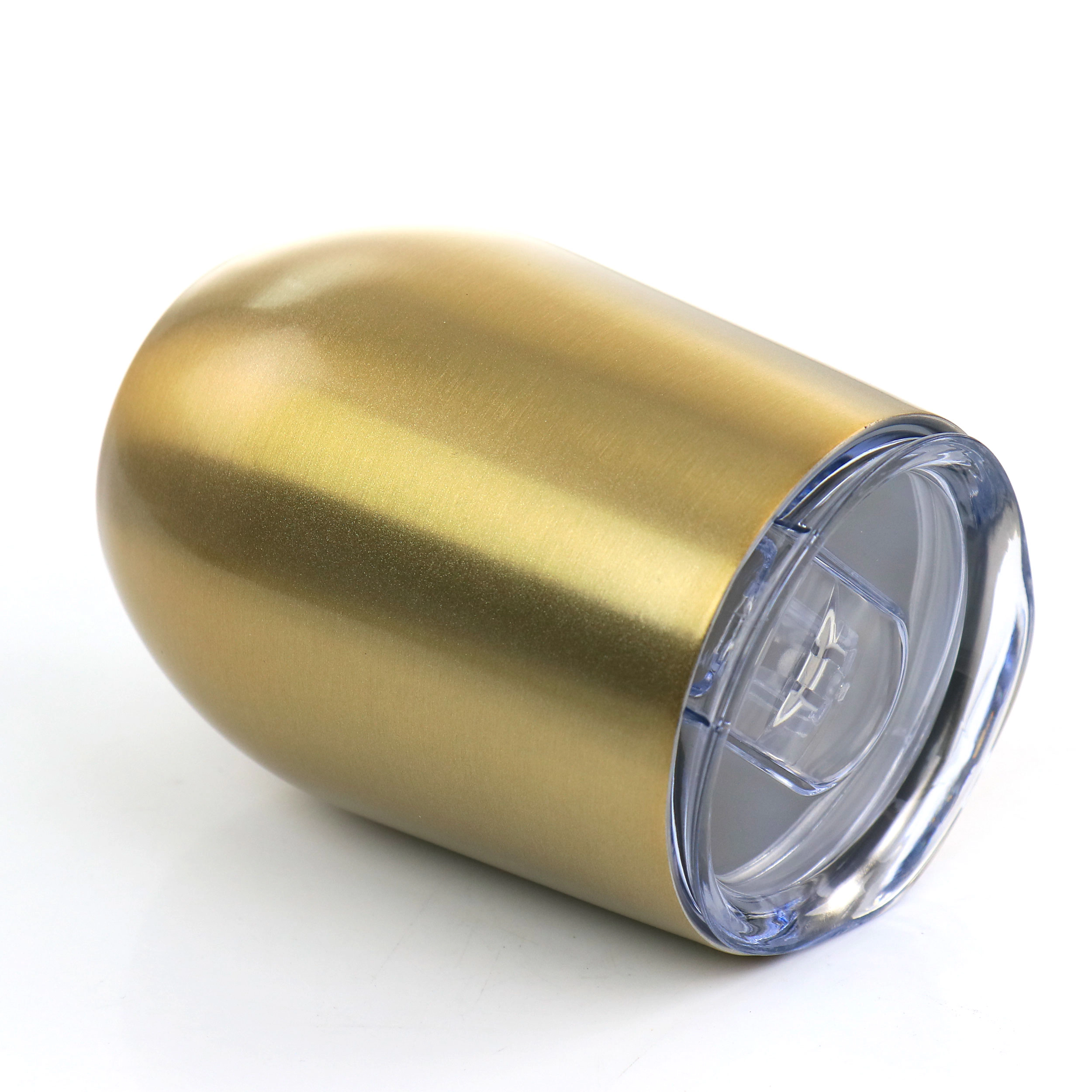 WAO 12 Ounce Thermal Wine Tumbler with Lid in Gold