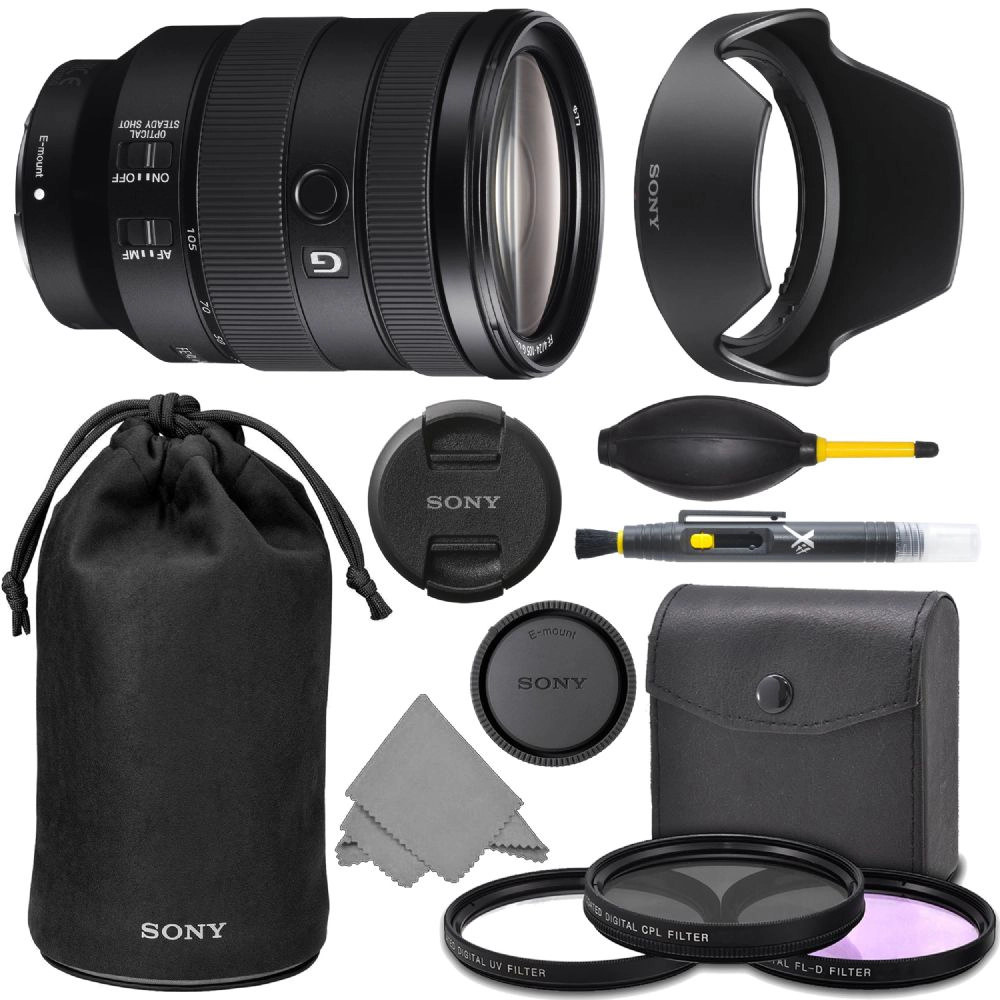 Sony FE 24-105mm f/4 G OSS Lens (SEL24105G) + AOM Pro Kit Combo Bundle - international Version
