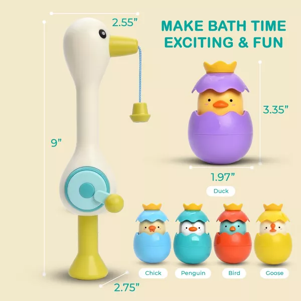 Sperric Splash & Catch Bath Toy Magnetic Fishing Game w/ Surprise Animal Eggs - Floating Fun for Toddlers & Kids