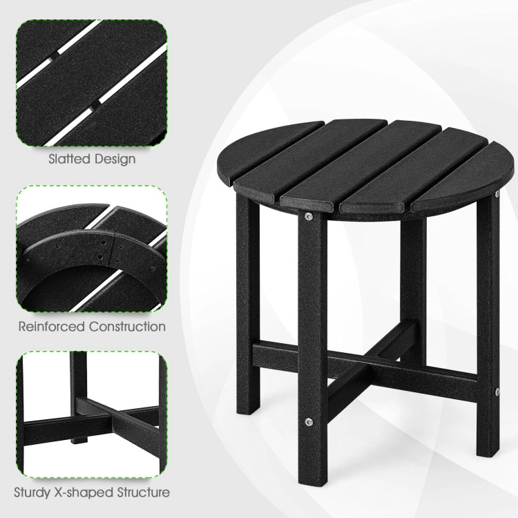 Hivvago 18 Inch Round Weather-Resistant Adirondack Side Table
