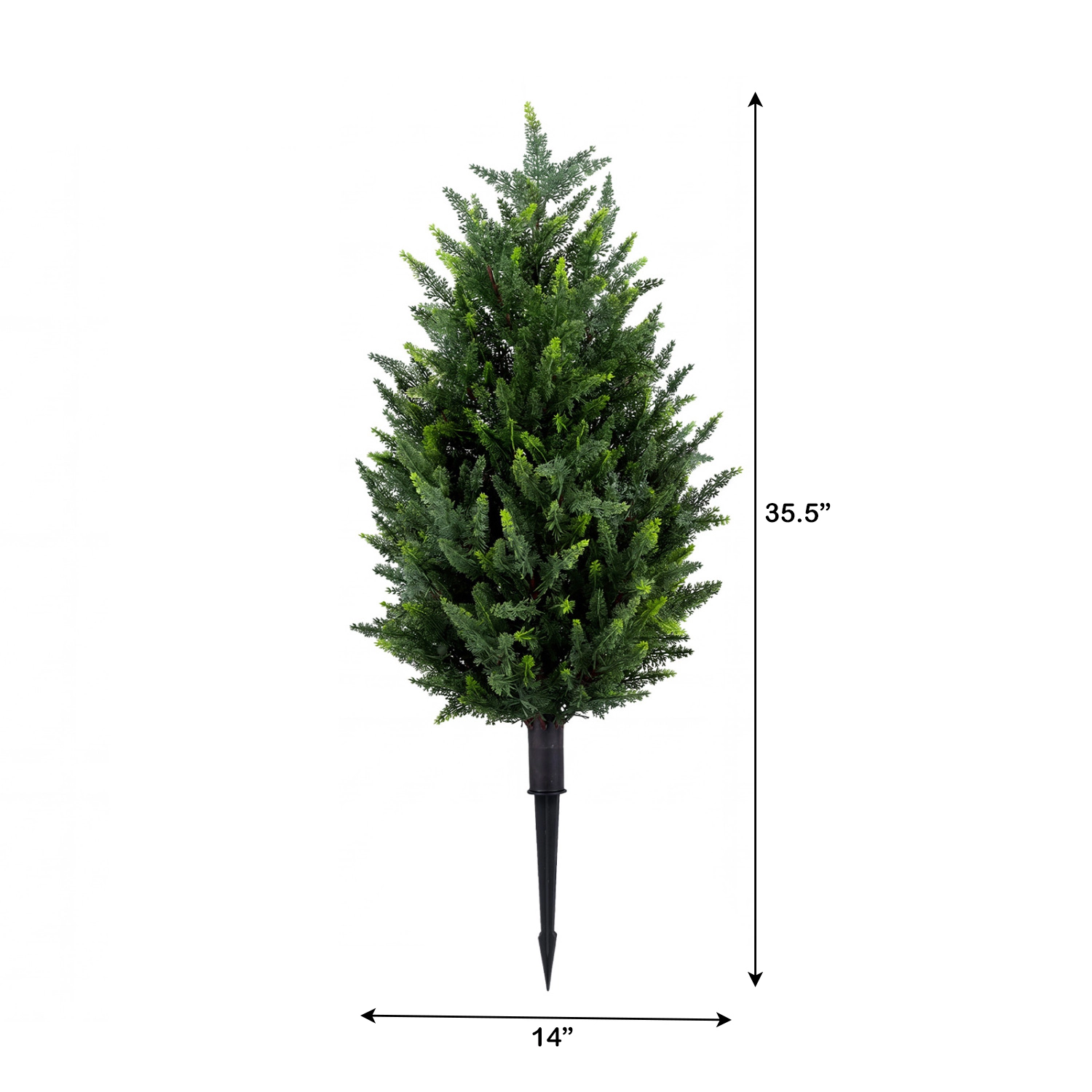 Slickblue Faux Cypress Topiary Trees Set of 2 with Ground Spikes Outdoor Decor