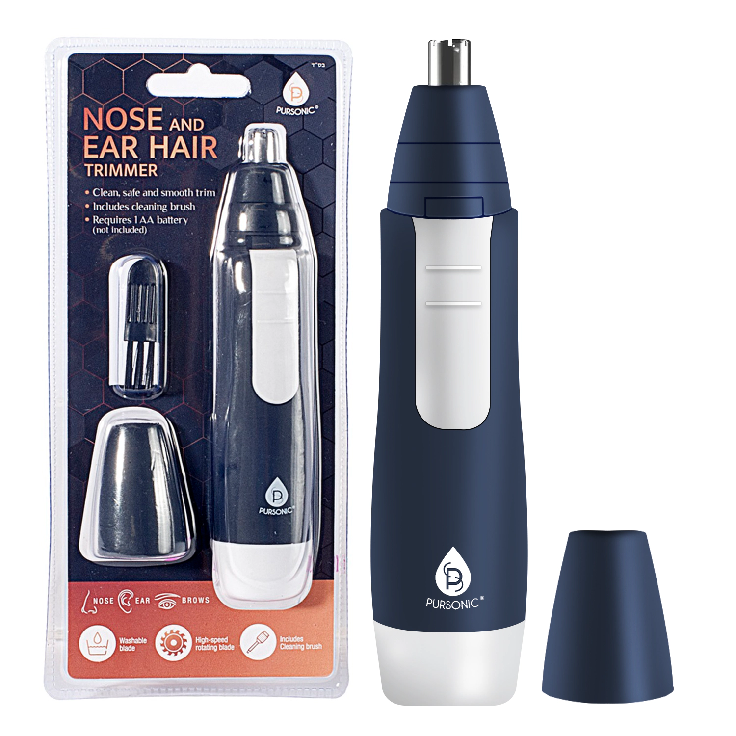 Pursonic Unisex Vacuum Trimmer Nose and Ear Hair Trimmer