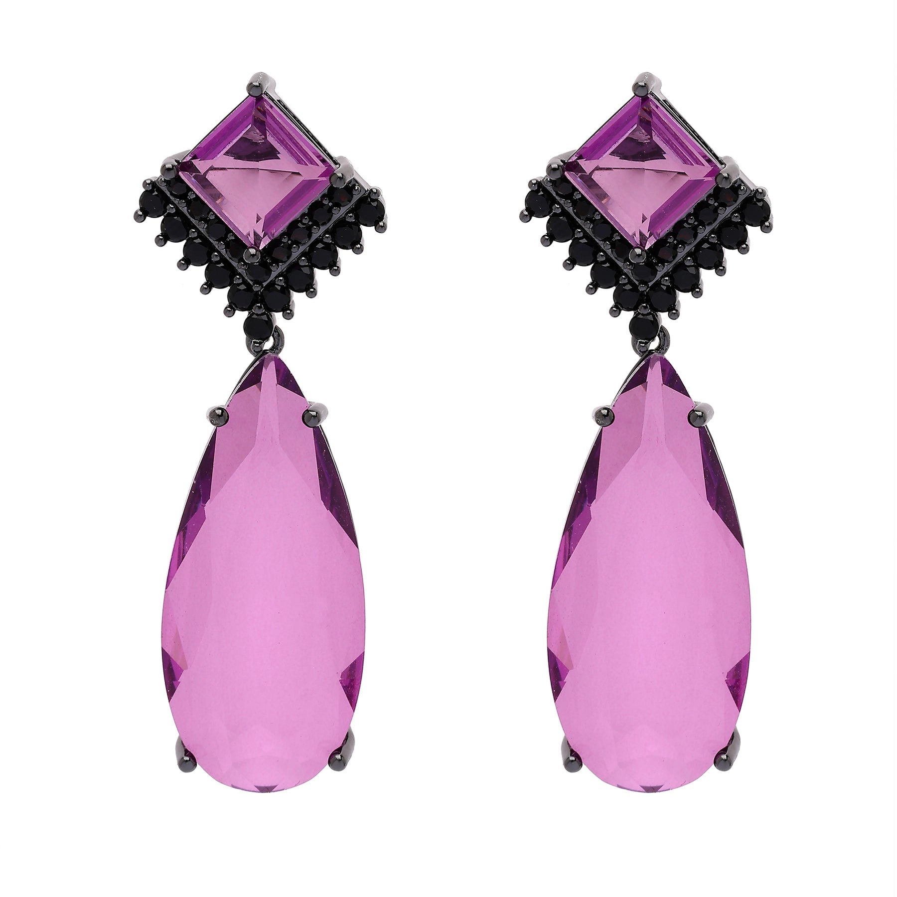 AGP PARIS Womens Raindrop shaped Violet Earrings