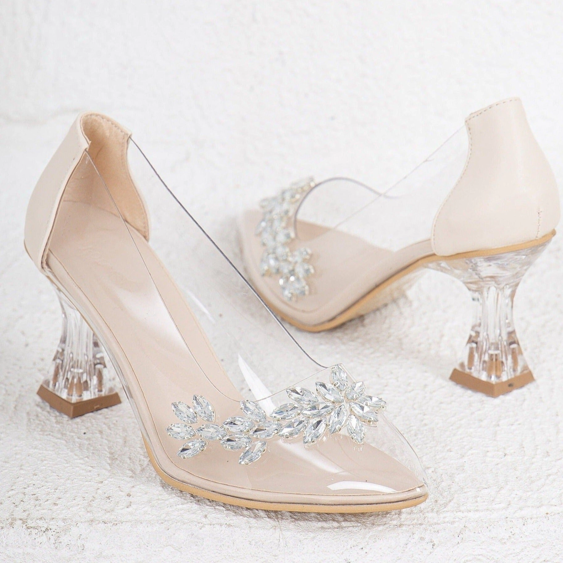 Forever & Always Womens Cinderella Transparent High Heels
