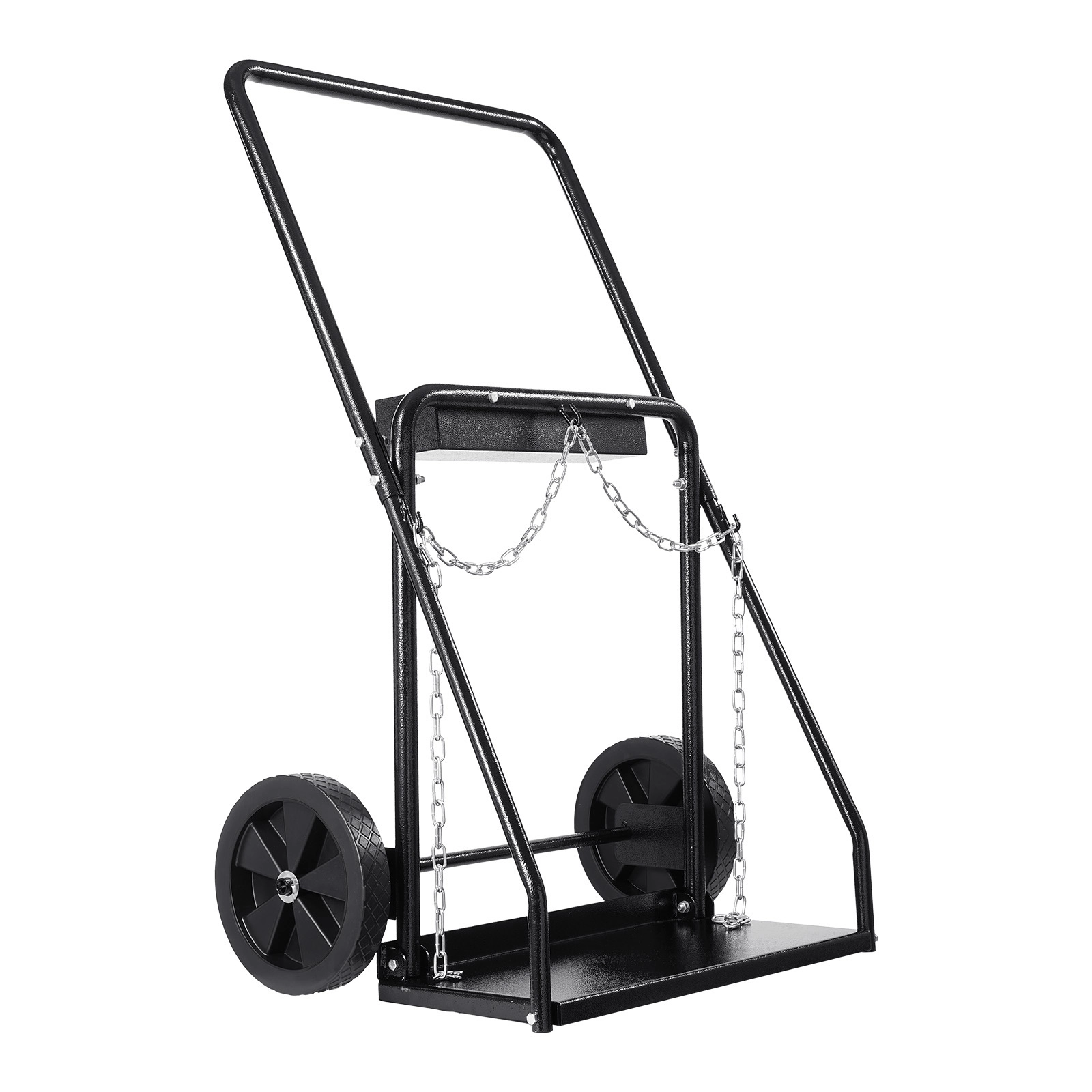 HONGGE Dual Gas Cylinder Cart, 440 lbs Capacity, 10-Inch Wheels, Steel Cart for Two 12.5-Inch Tanks
