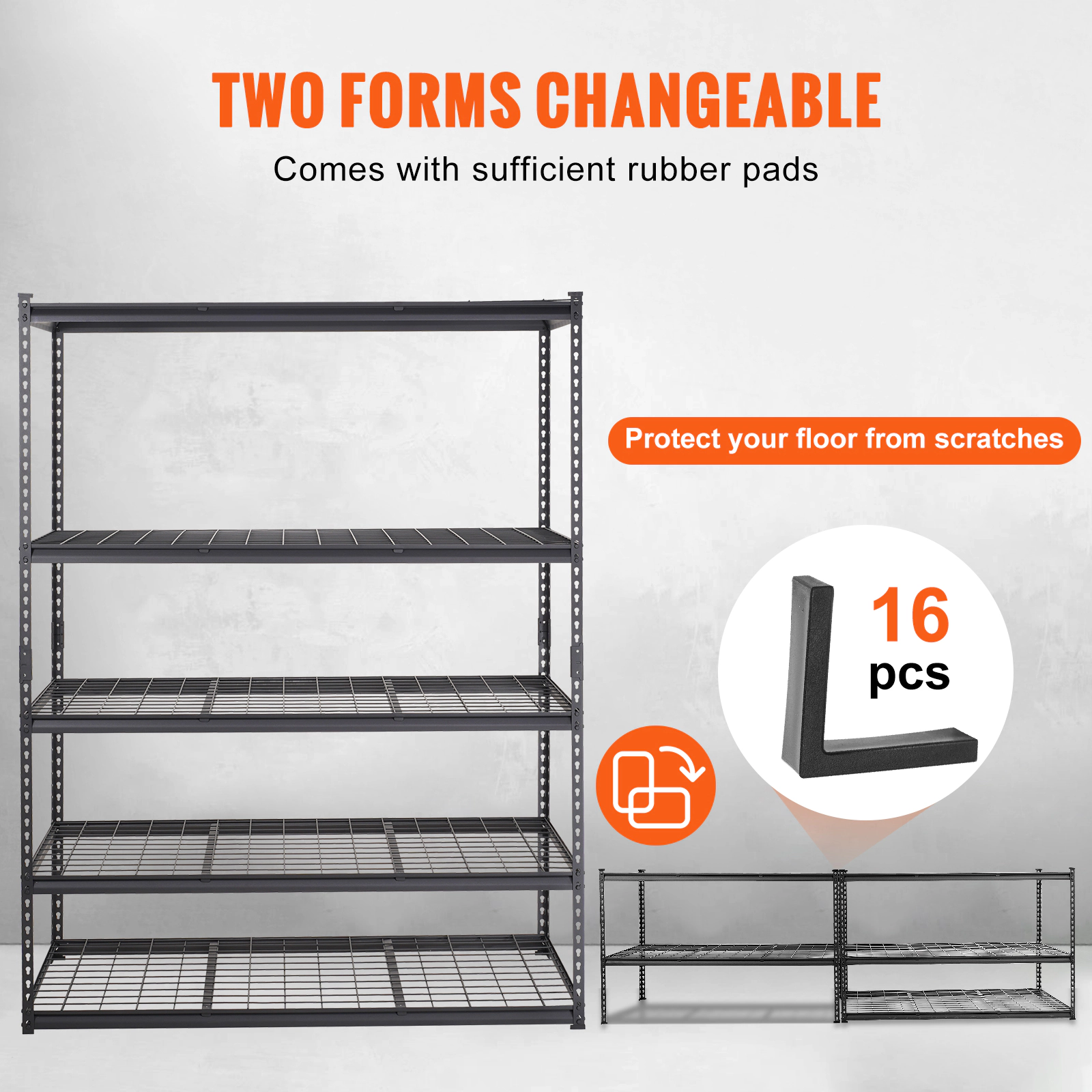 HONGGE Storage Shelves Heavy Duty Garage Shelving Adjustable Metal Shelves for Industrial Shelving Unit Utility Shelf
