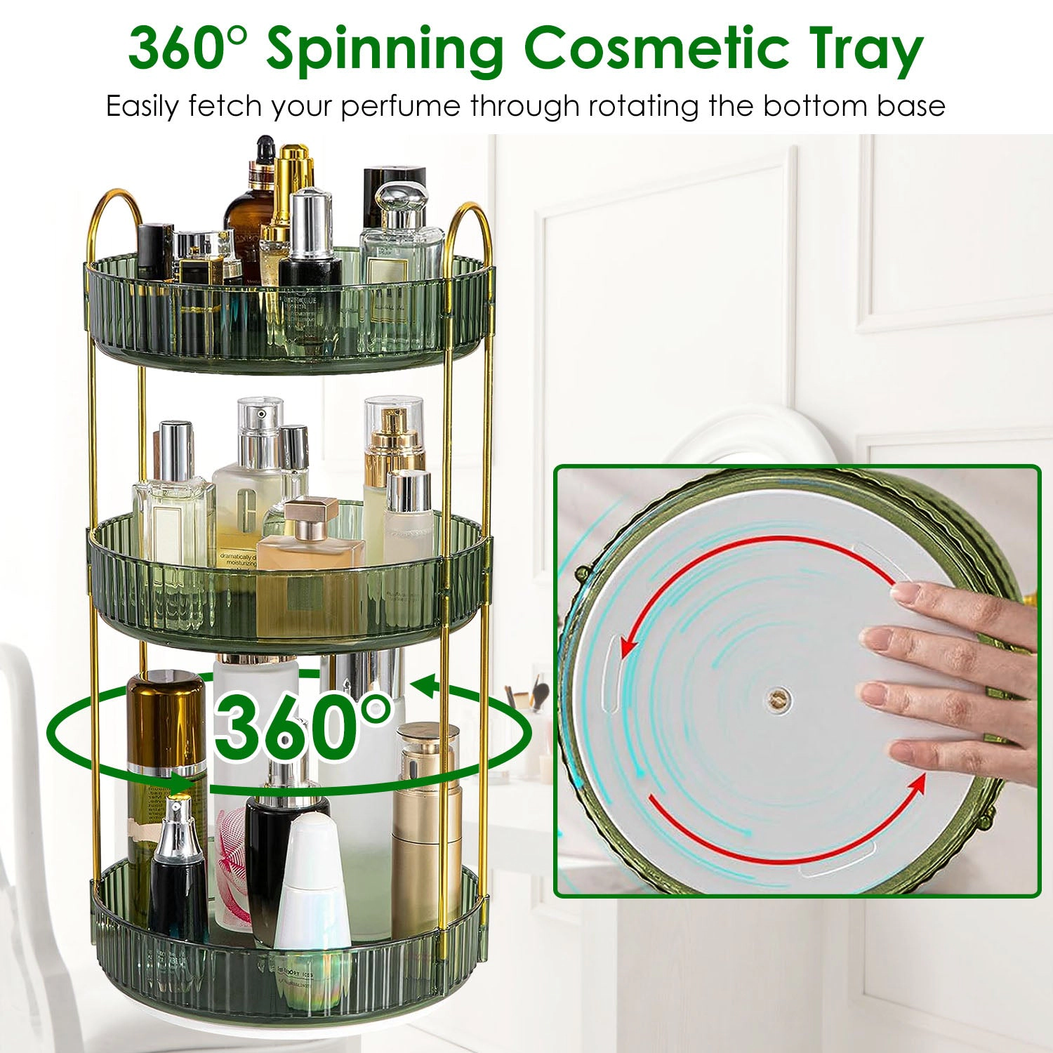 GBruno 3-Tier Rotating Makeup Organizer