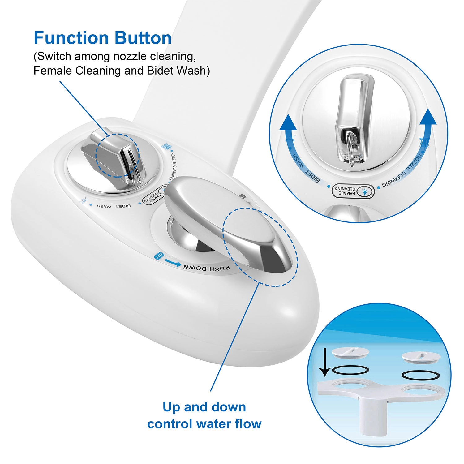 GBruno Non-Electric Dual Nozzle Bidet Attachment