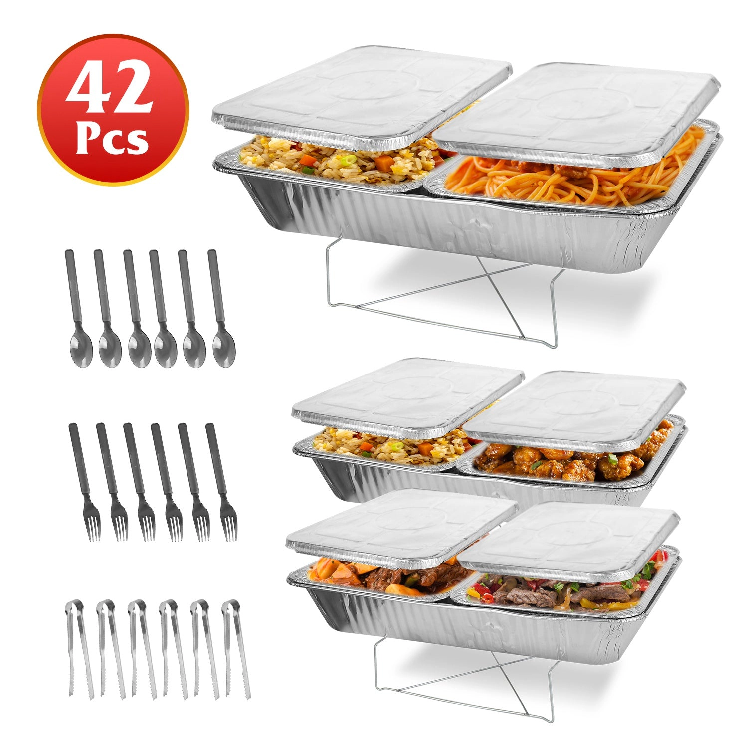 GBruno 42-Piece Disposable Chafing Dish Buffet Set