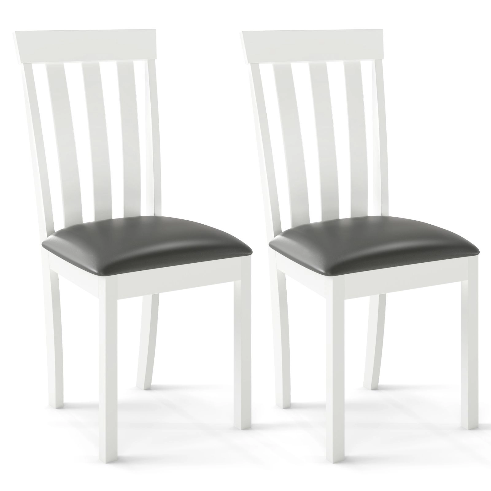 SlickBlue Set of 2 Rubber Wood Dining Chairs with Padded Seat