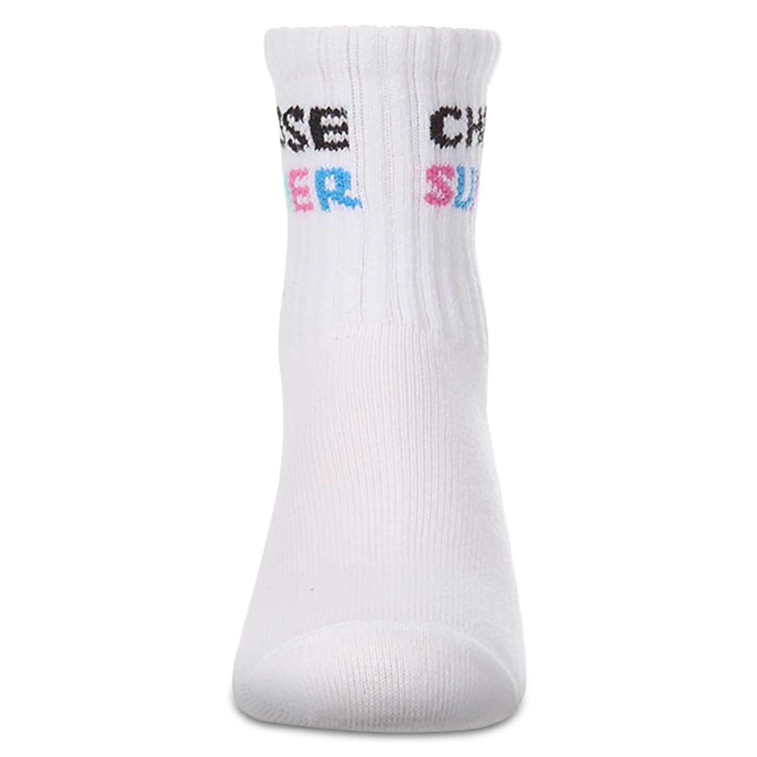 Girls "Choose Summer" Ribbed Cotton-Blend Crew Sock
