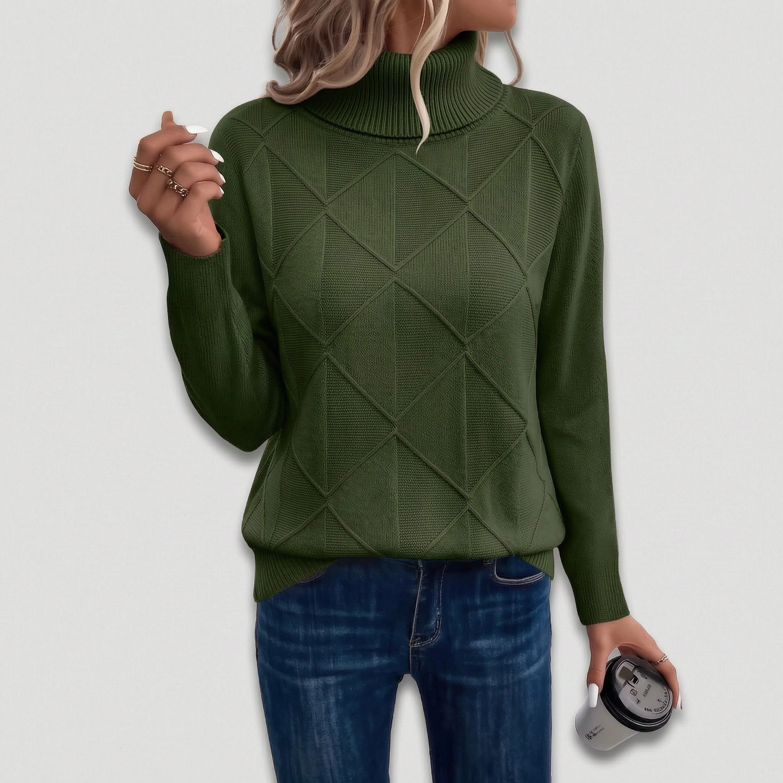 Zeagoo Women's Turtleneck Long Sleeve Knitted Sweater