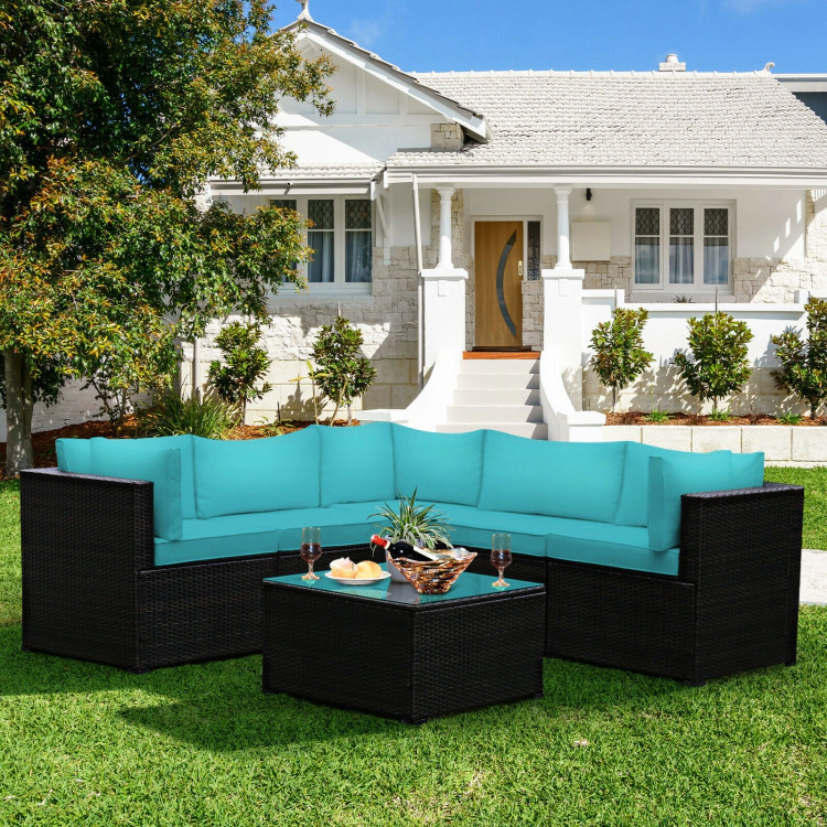 Hivvago 6 Pieces Patio Furniture Sofa Set With Cushions For Outdoor