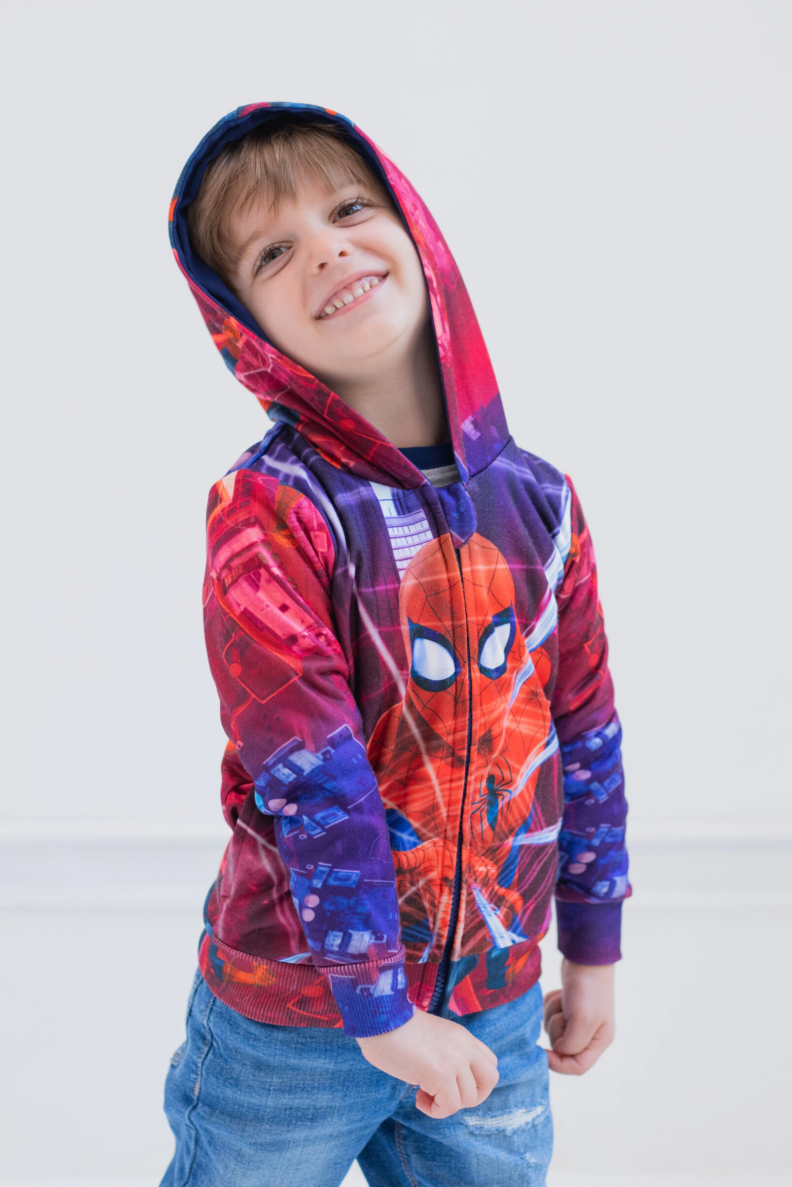 Marvel Spider-Man Boys' Zip-Up Hooded Sweatshirt