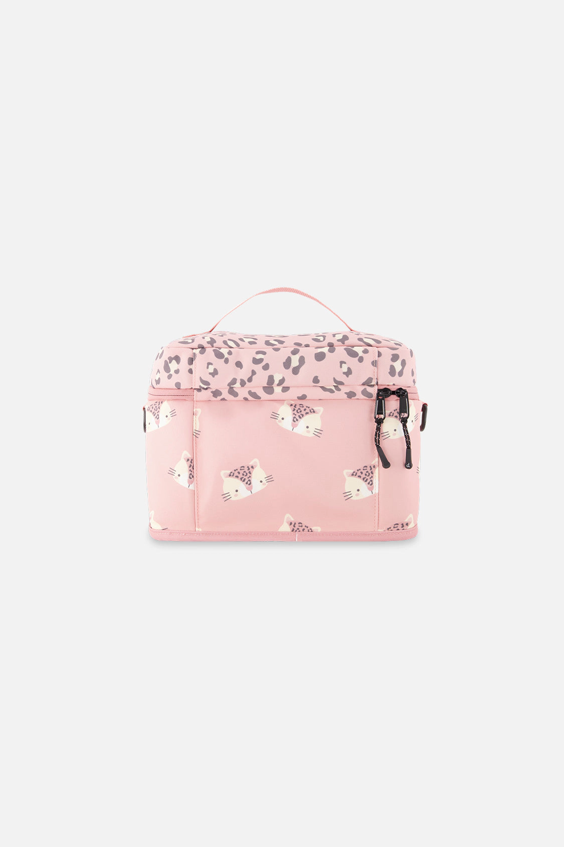 Deux par Deux Girls Insulated Leopard Print Lunch Box with Removable Shoulder Strap