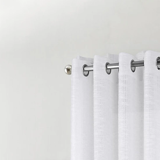 RT Designers Collection Dexter Linen Texture Grommet Light Filtering Window Curtain Panel 54" x 84" White