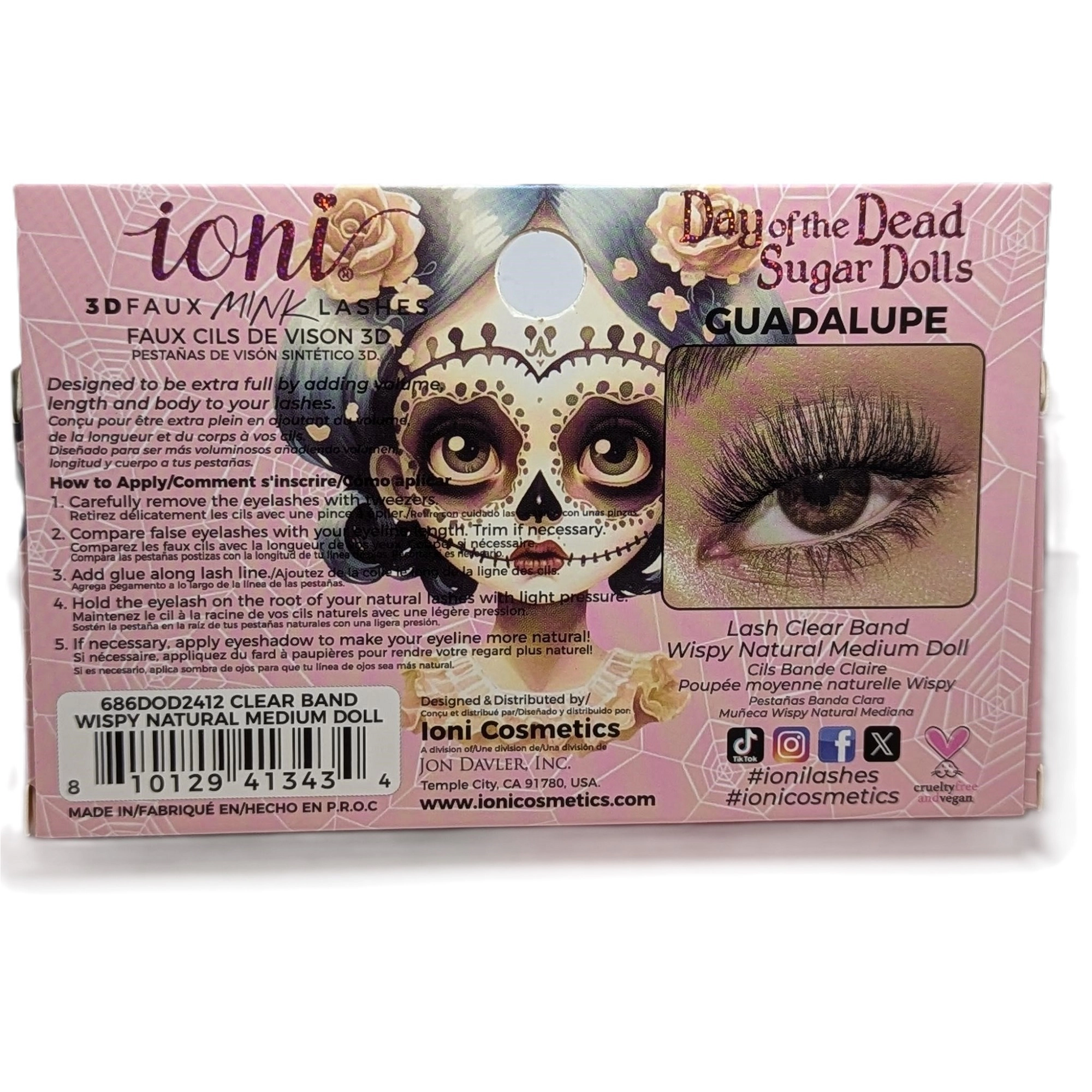 LA Splash CLEAR BAND WISPY NATURAL MEDIUM DOLL - GUADALUPE - Pack of 6