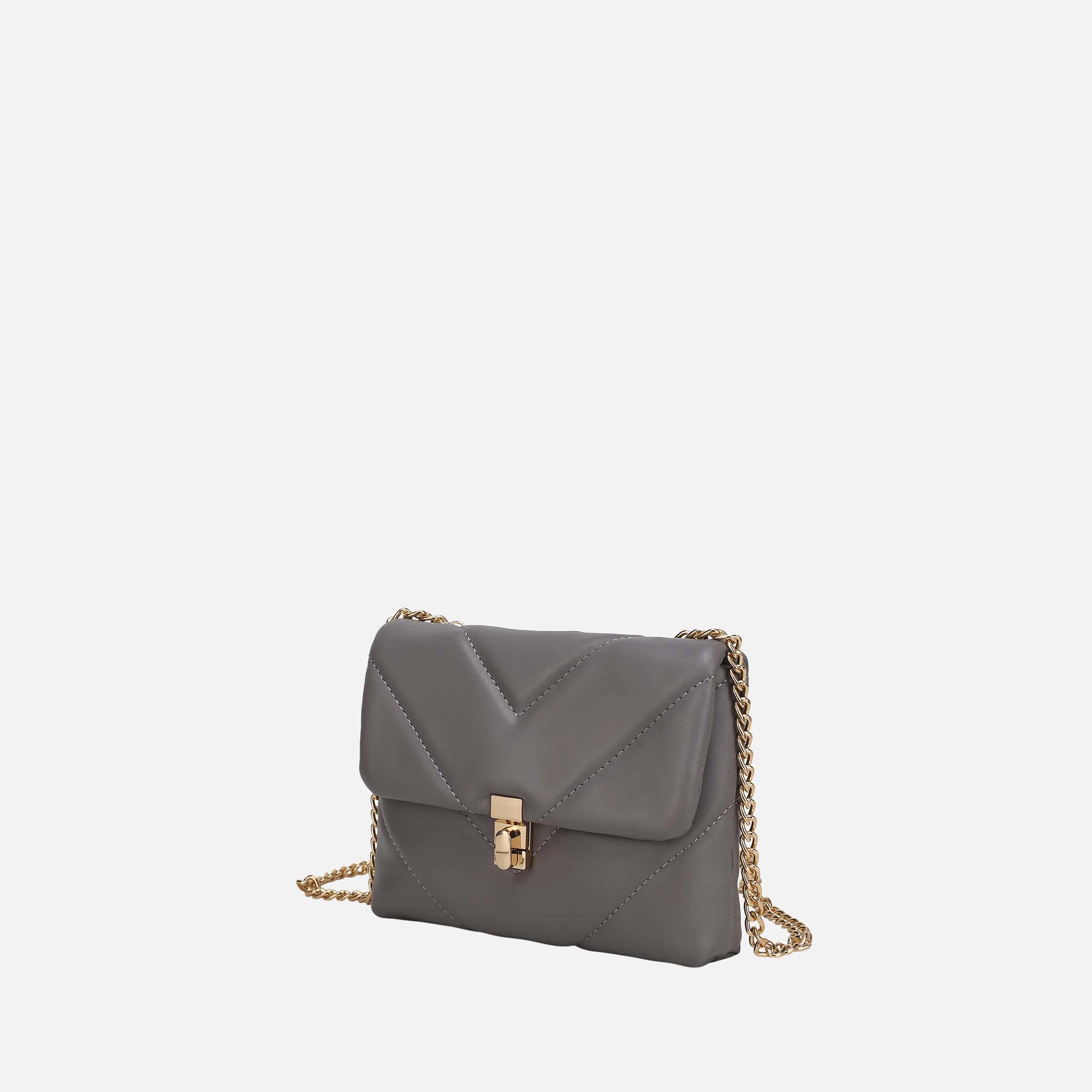 Mia K Collection Ellie Quilted Vegan Leather Crossbody Bag