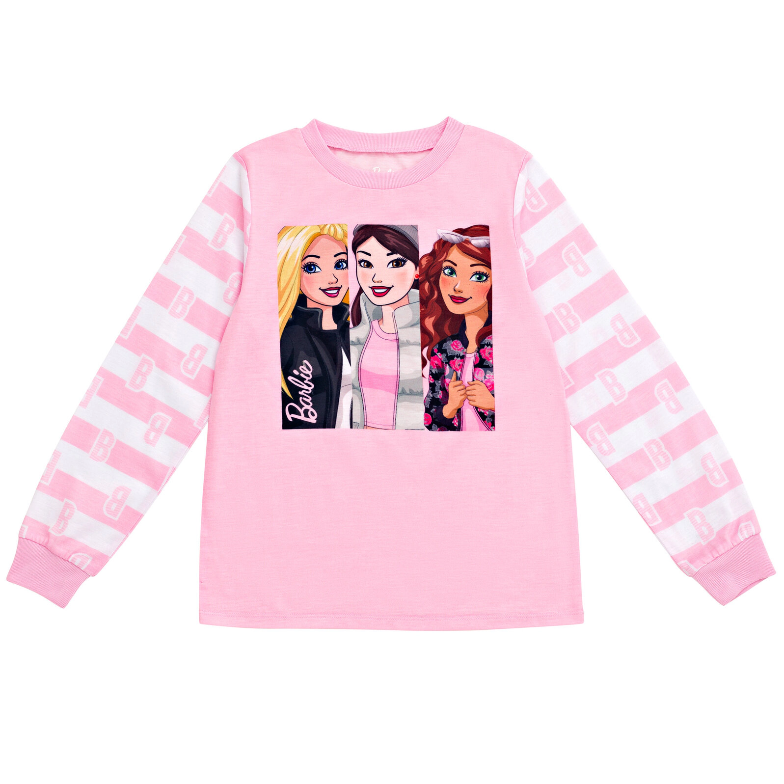 Barbie Girls' 3-Piece Pajama and Slippers Set