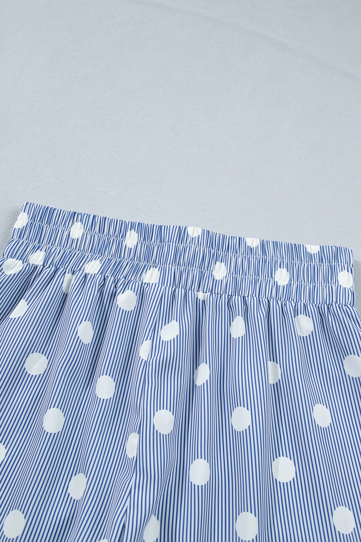 Threaded Pear Womens Hadassah High Waist Polka Dot Casual Shorts - Sky Blue