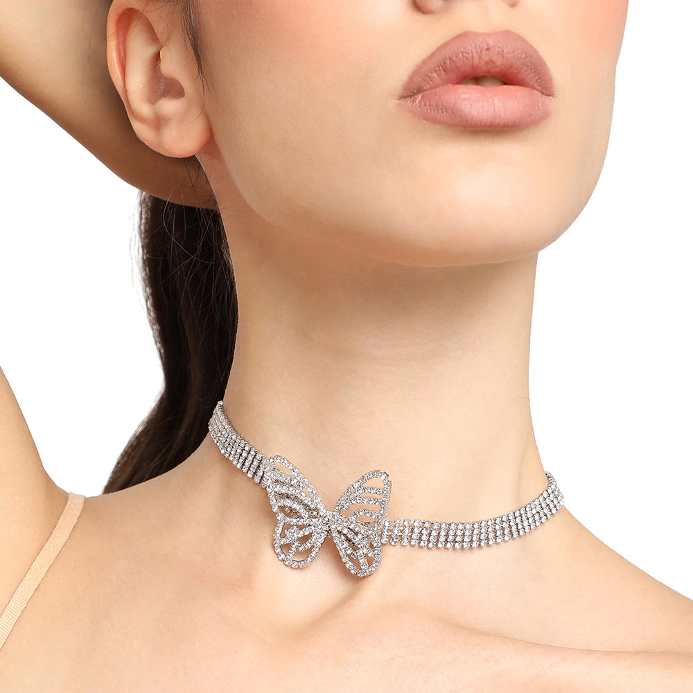 SOHI Women's Butterfly Choker Necklace