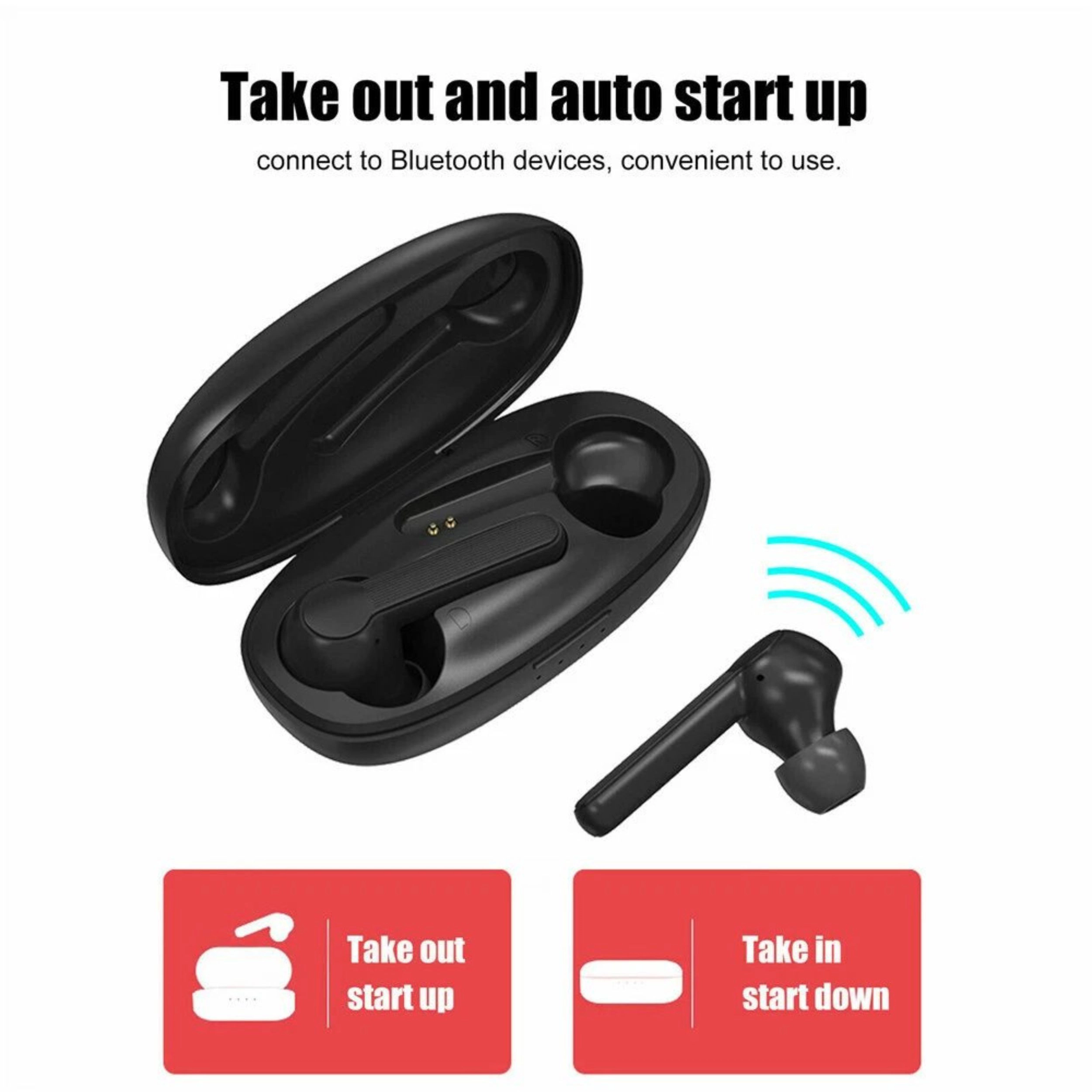 Home Collection Bluetooth 5.0 True Wireless Ear Earbuds with Charging Case
