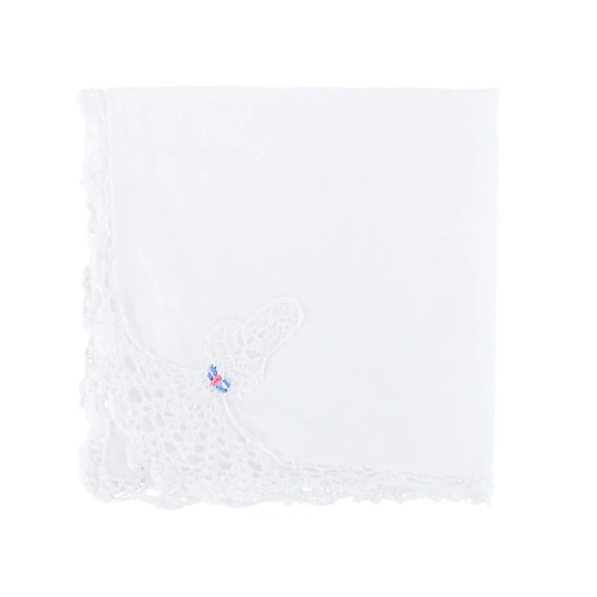 CTM® Women's Cotton Crinoline Lady Lace Handkerchief